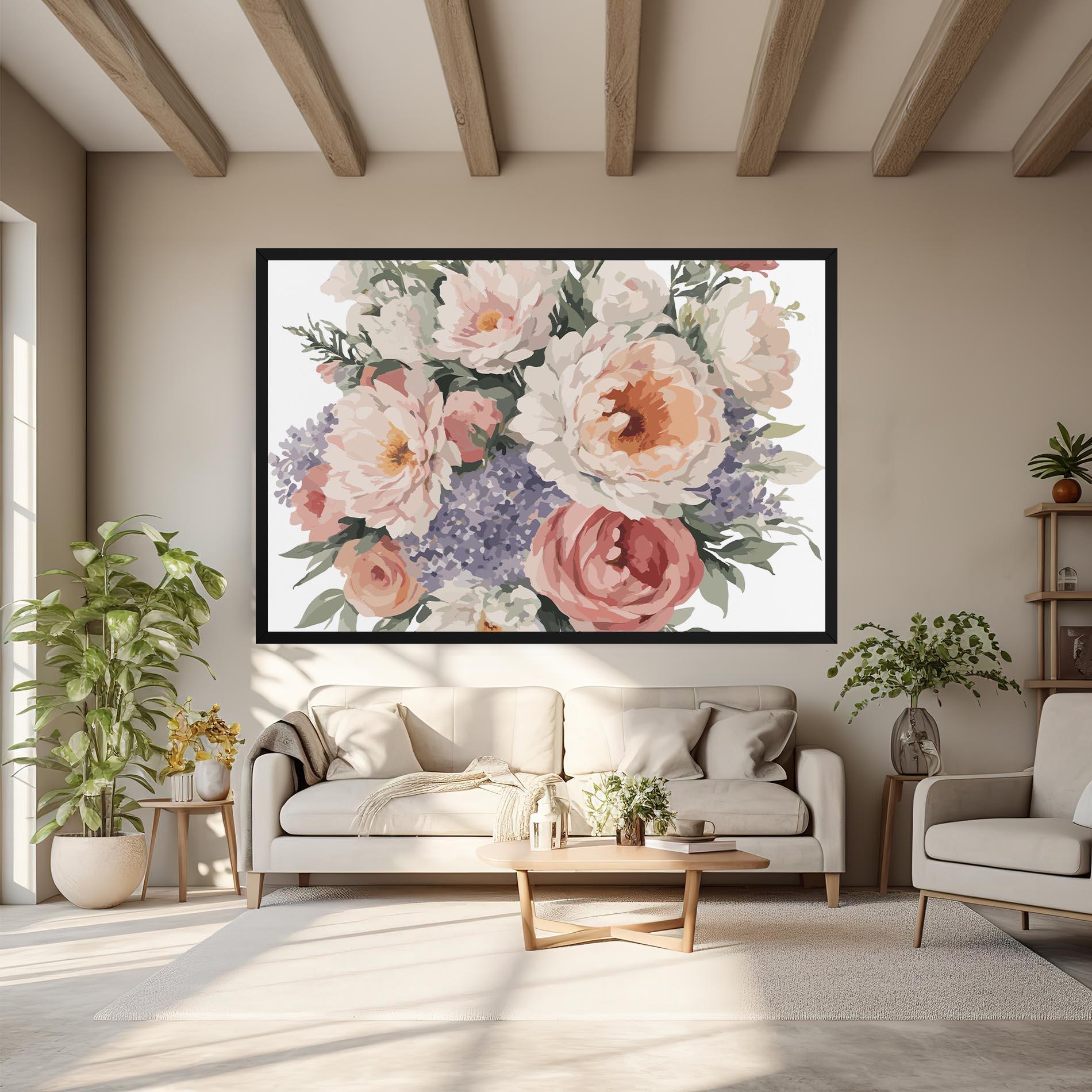 Картина на платно Pretty Watercolor Bouquet mockup 6