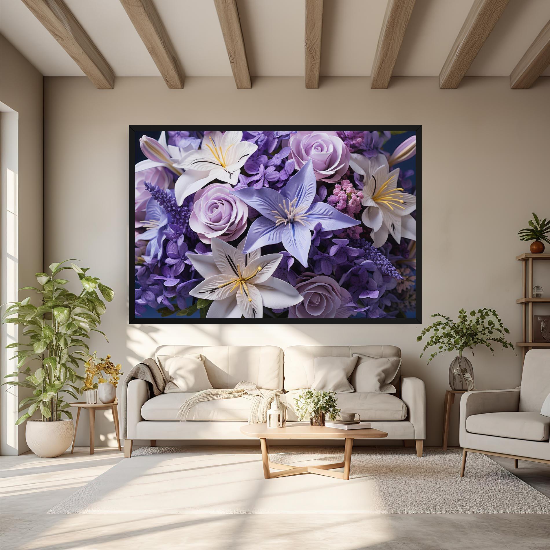 Картина на платно Purple Cute Bouquet mockup 6