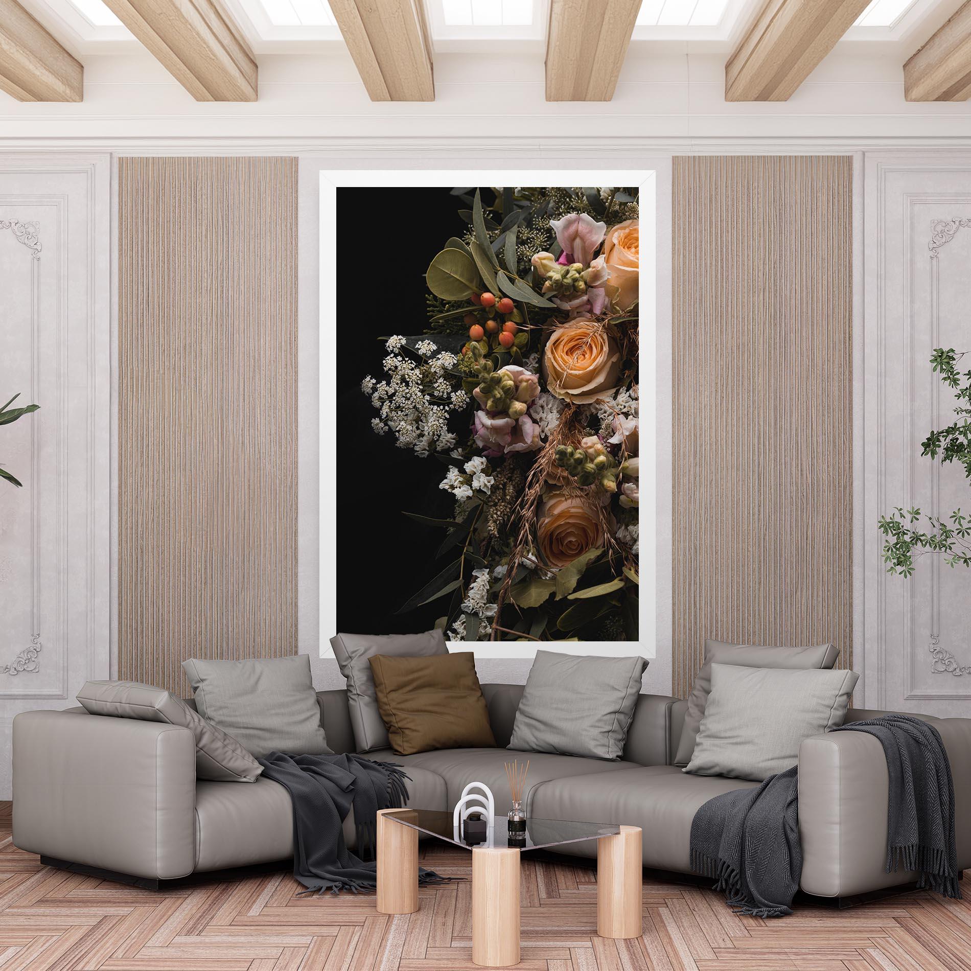 Картина на платно Dark Flower Bouquet mockup 6