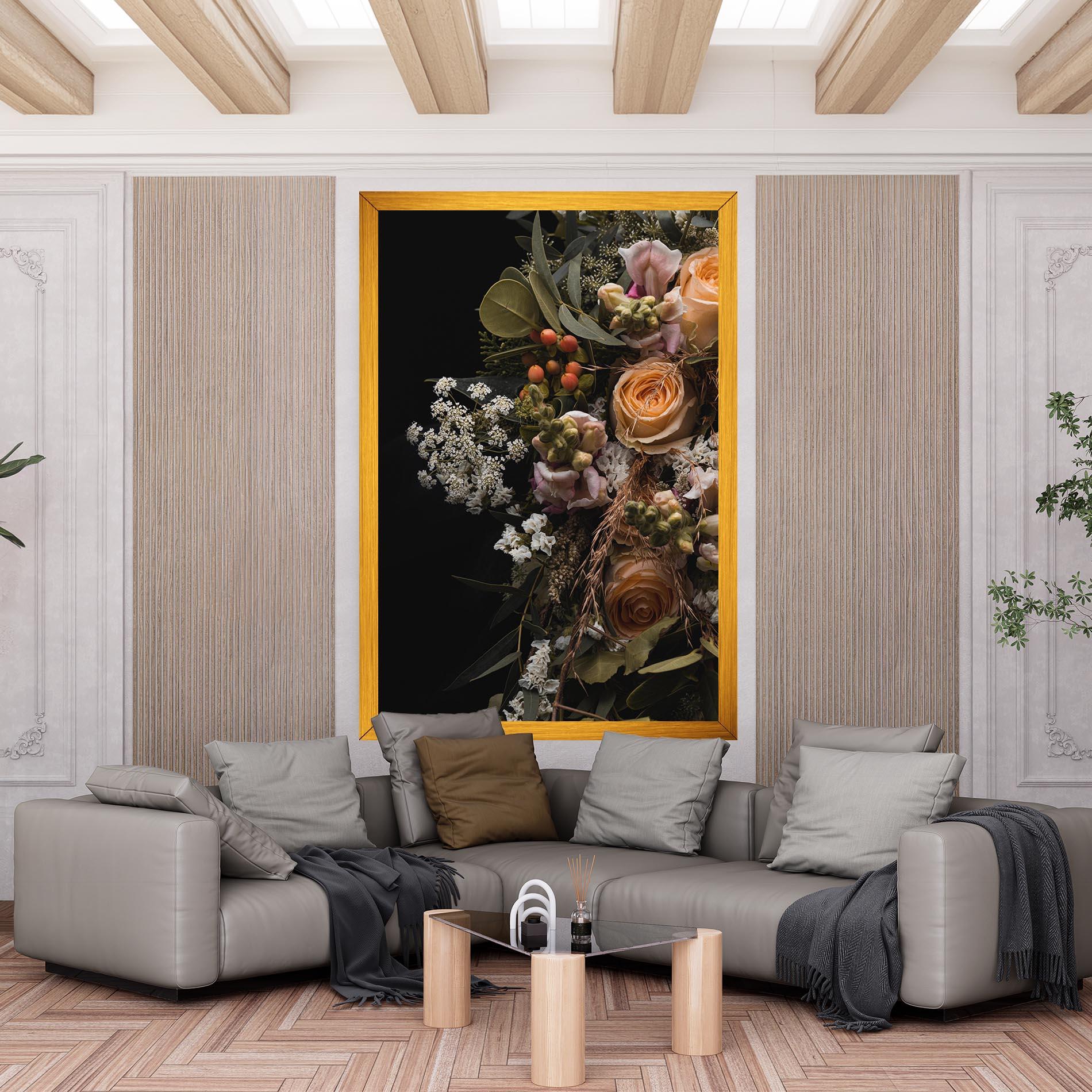 Картина на платно Dark Flower Bouquet mockup 6