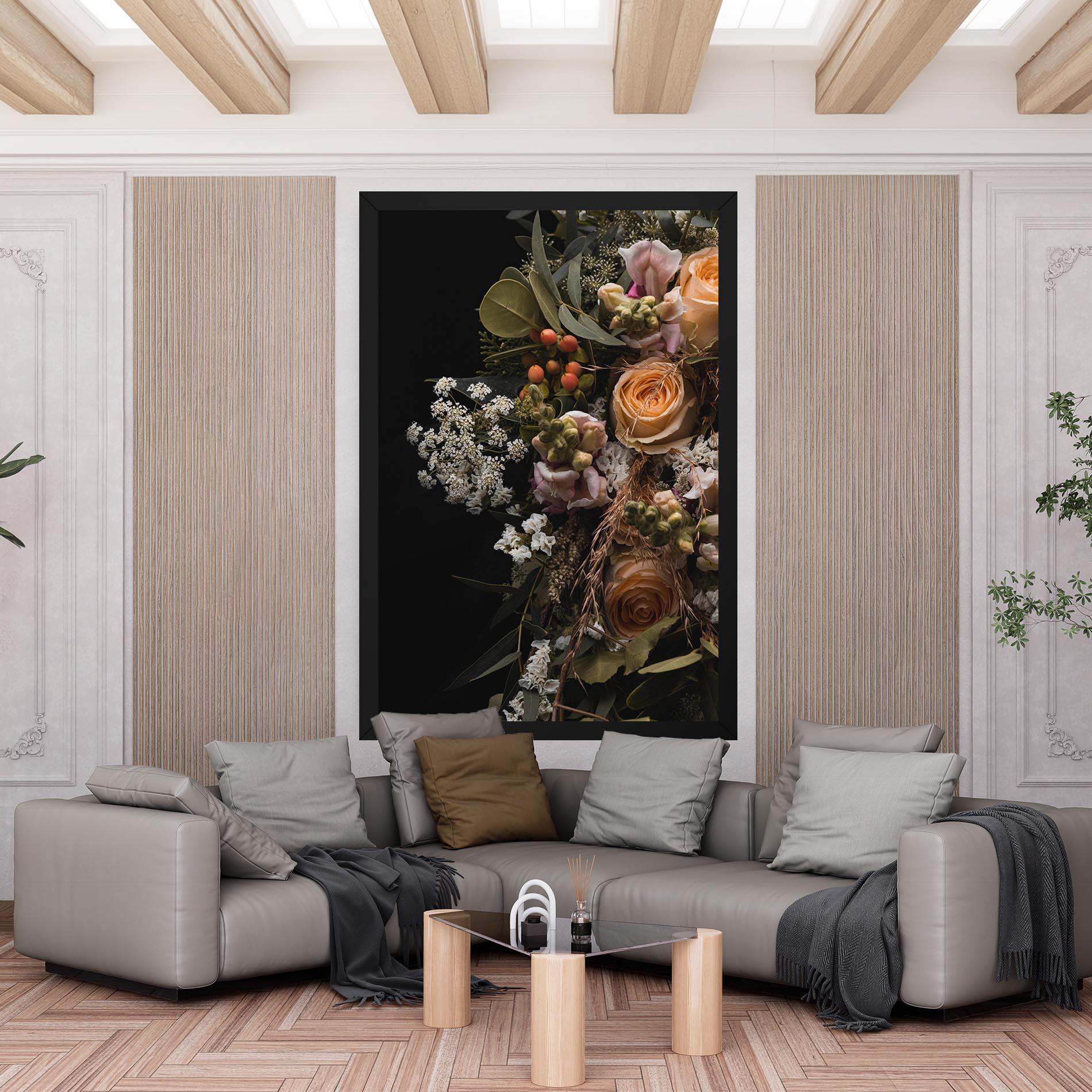 Картина на платно Dark Flower Bouquet mockup 6