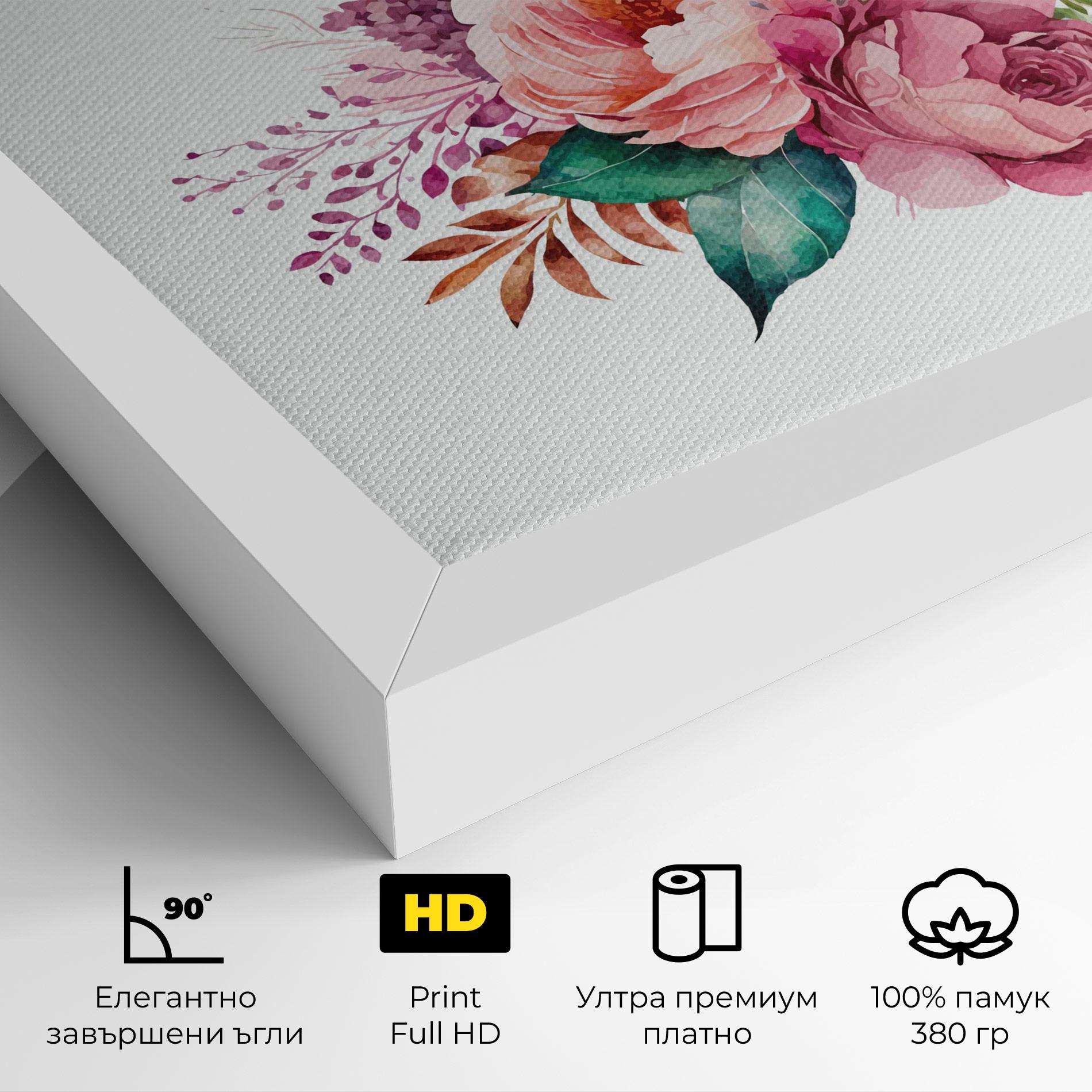 Картина на платно Bouquet Of Pink Roses mockup 4