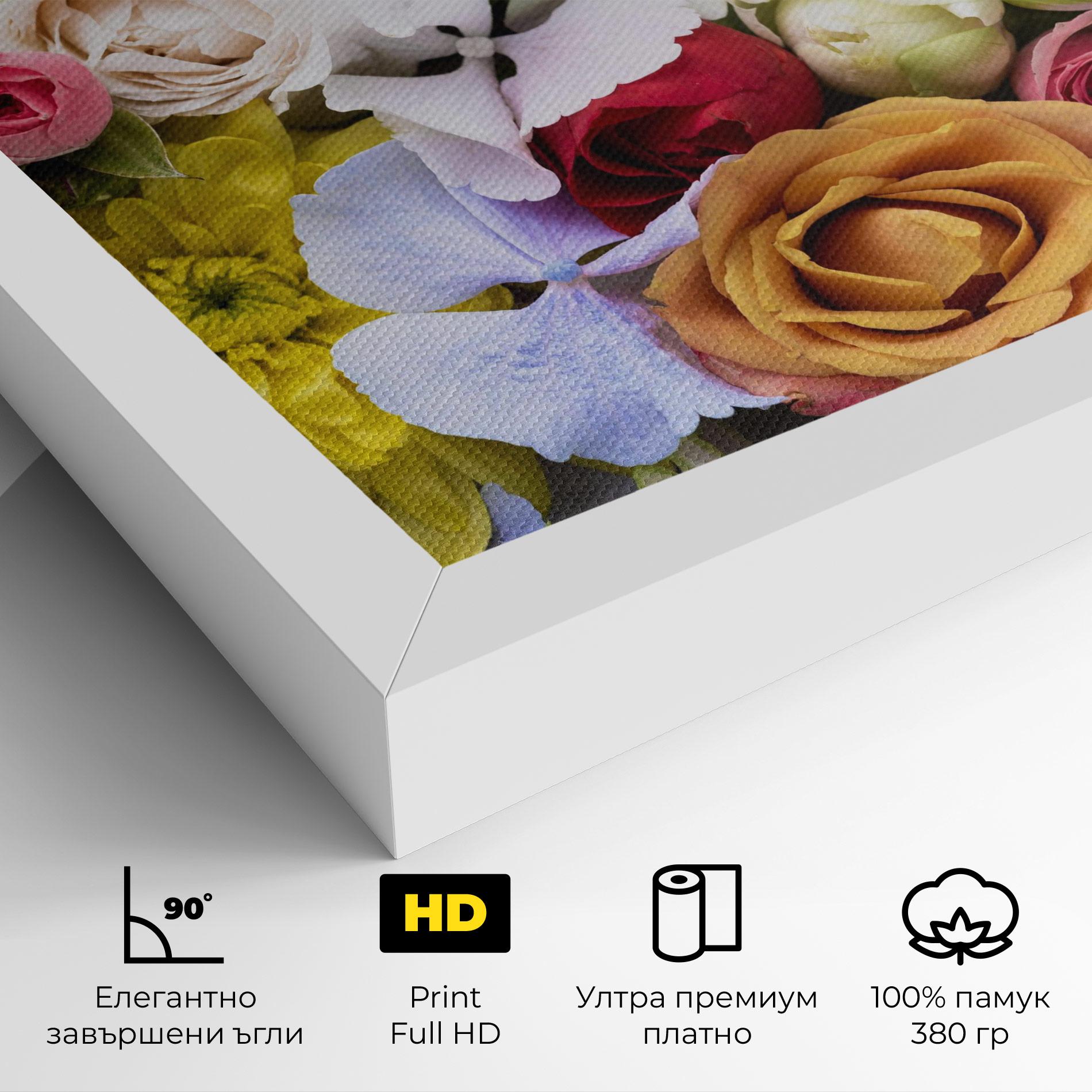 Картина на платно Color Mix Flower Bouquet mockup 4