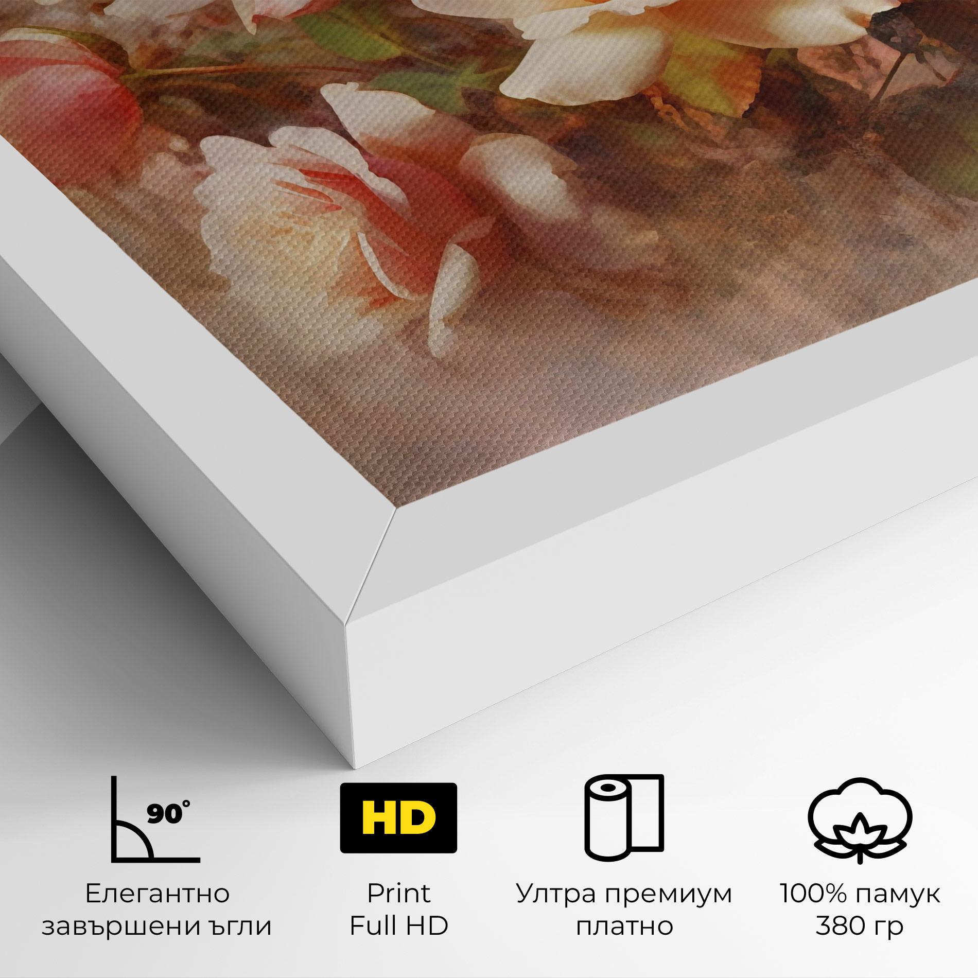Картина на платно Roses Bouquet Painting mockup 4