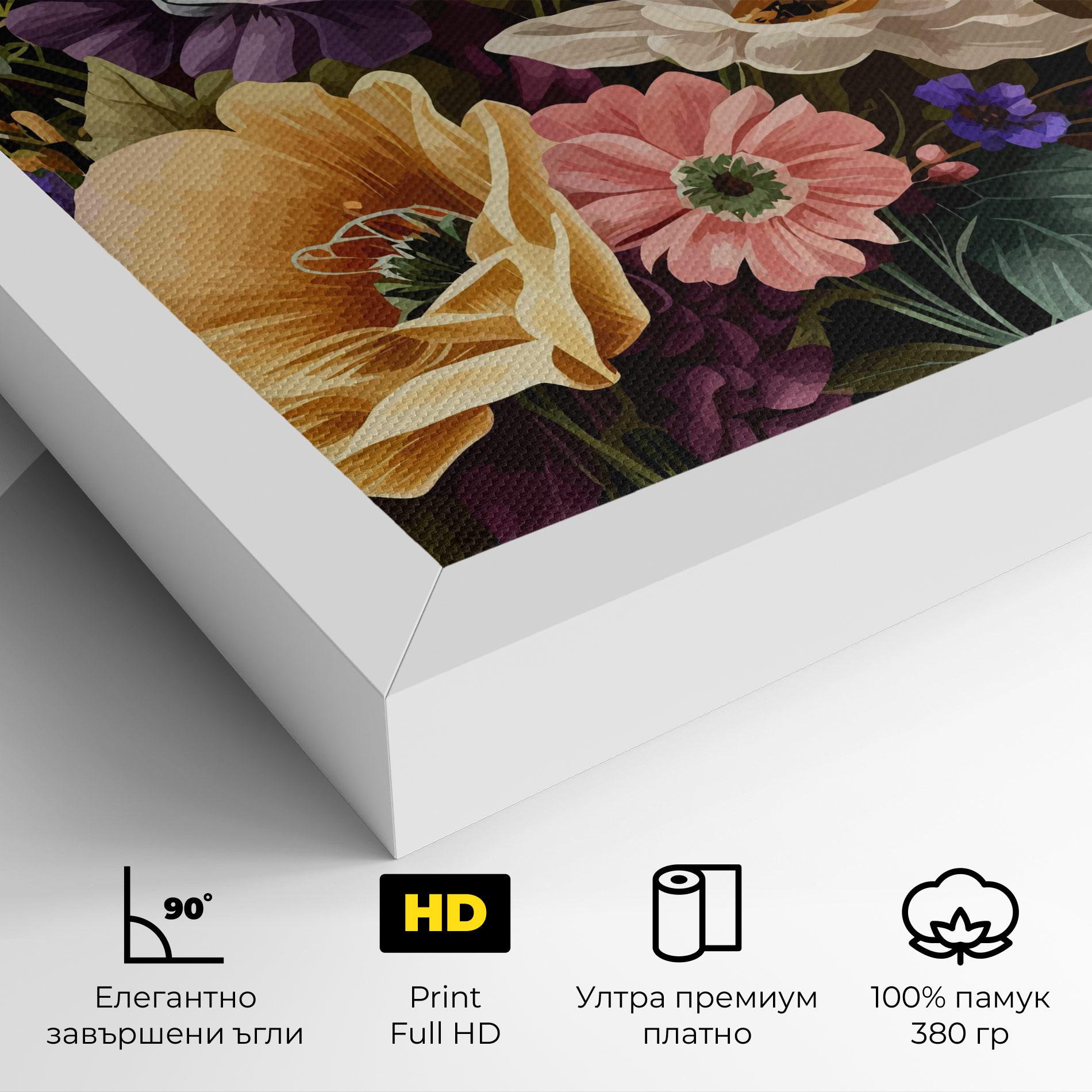 Картина на платно Vintage Bouquet Art mockup 4