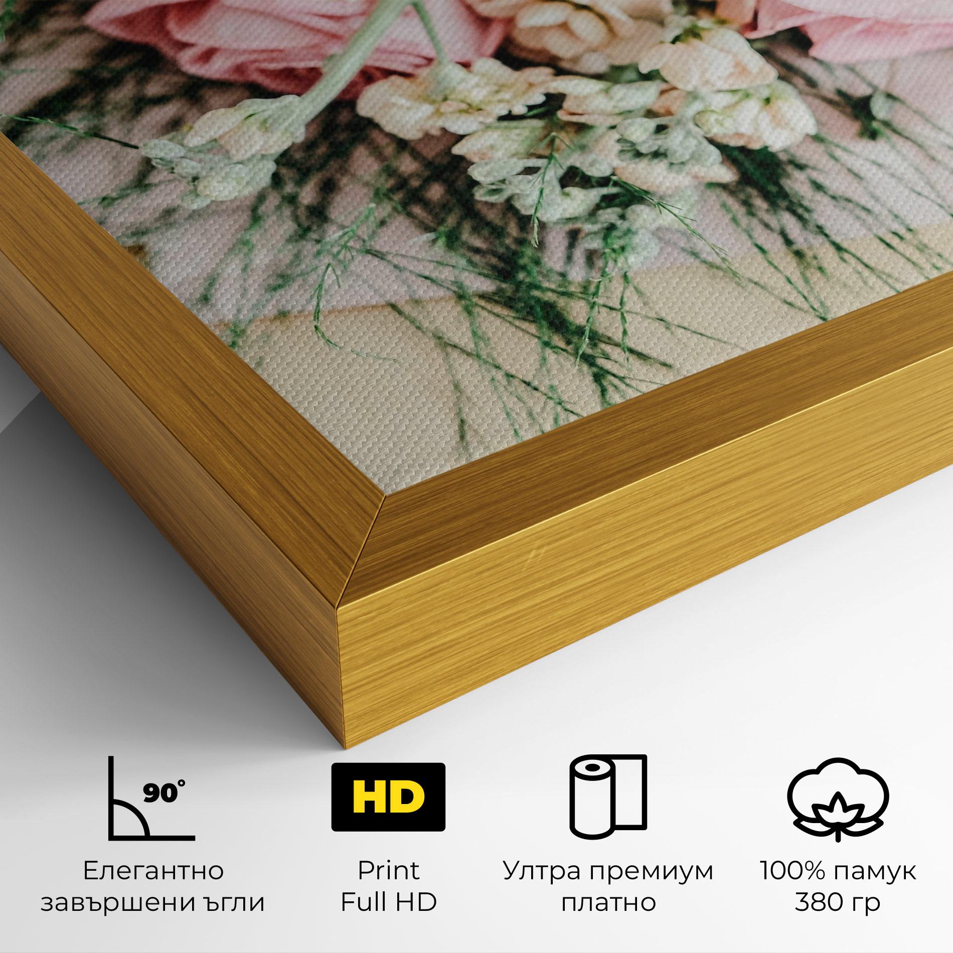 Картина на платно Baby Pink Bouquet mockup 4