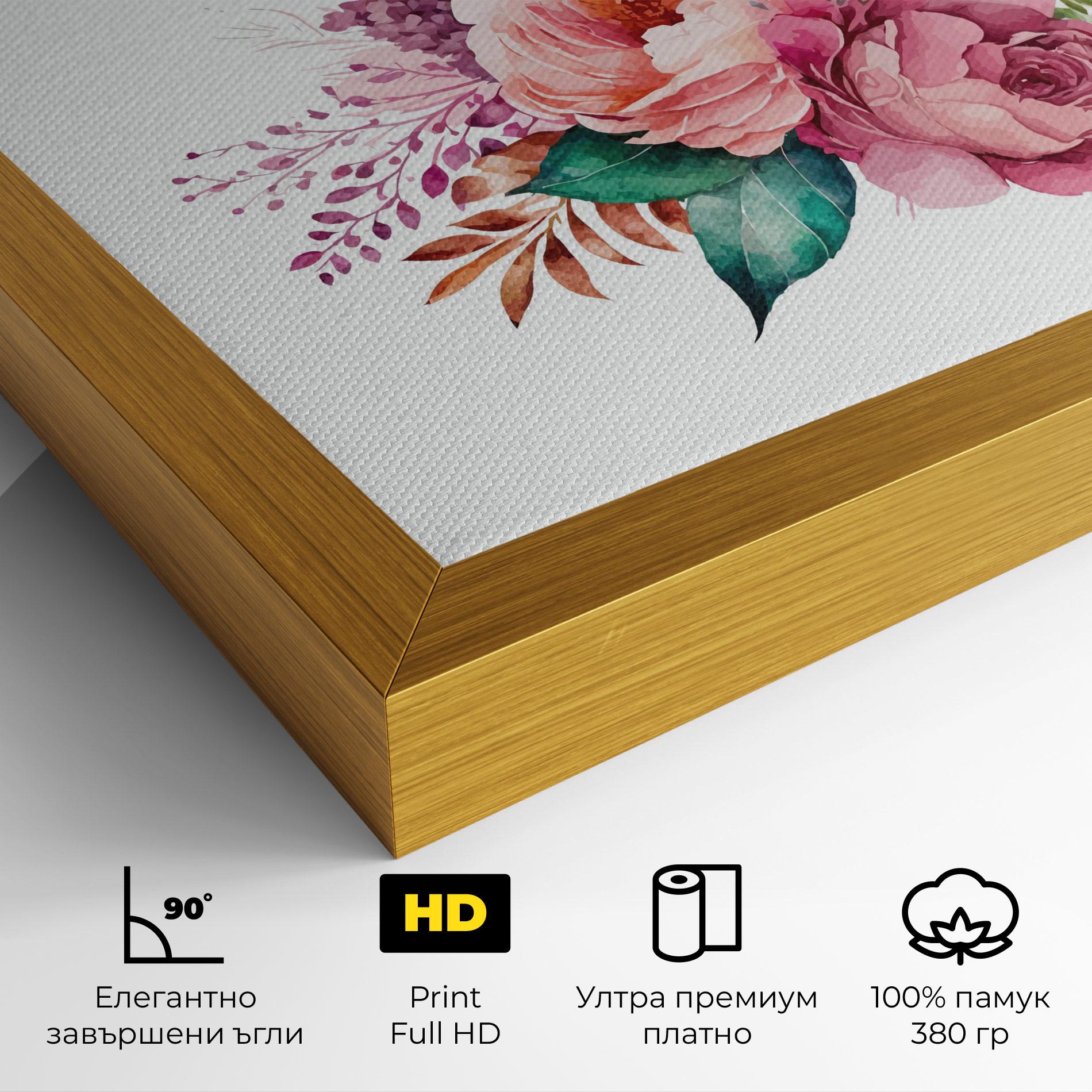Картина на платно Bouquet Of Pink Roses mockup 4