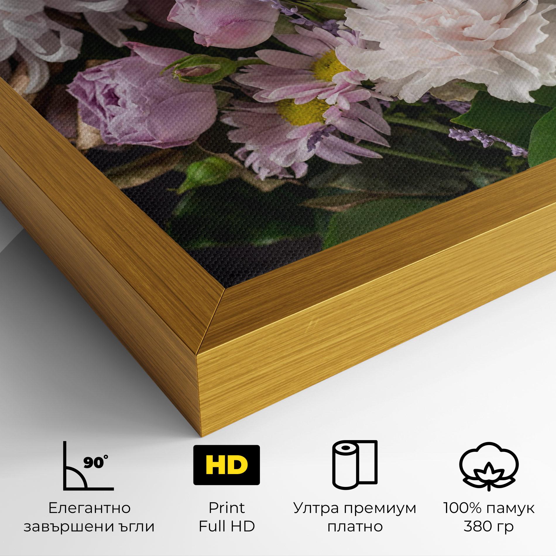 Картина на платно Pastel Purple Bouquet mockup 4