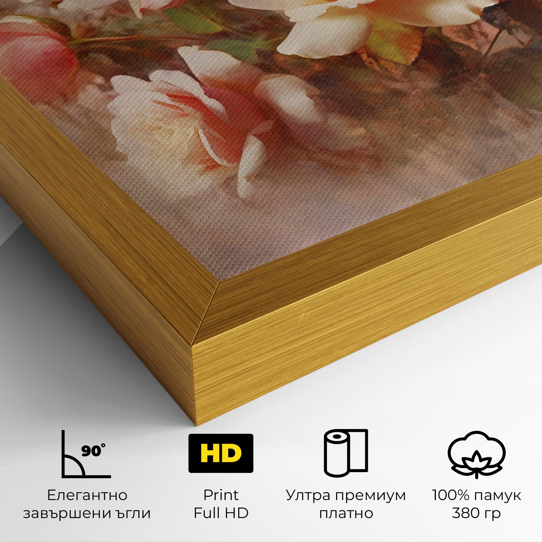 Картина на платно Roses Bouquet Painting mockup 4