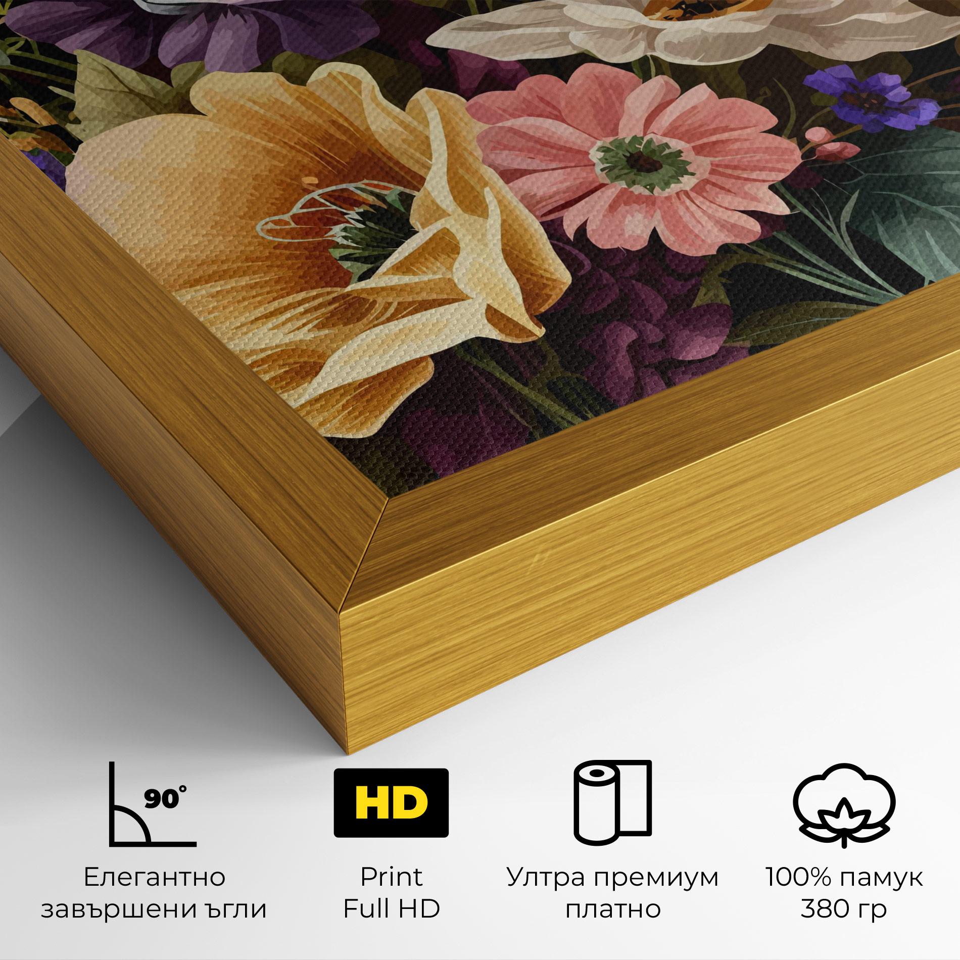Картина на платно Vintage Bouquet Art mockup 4