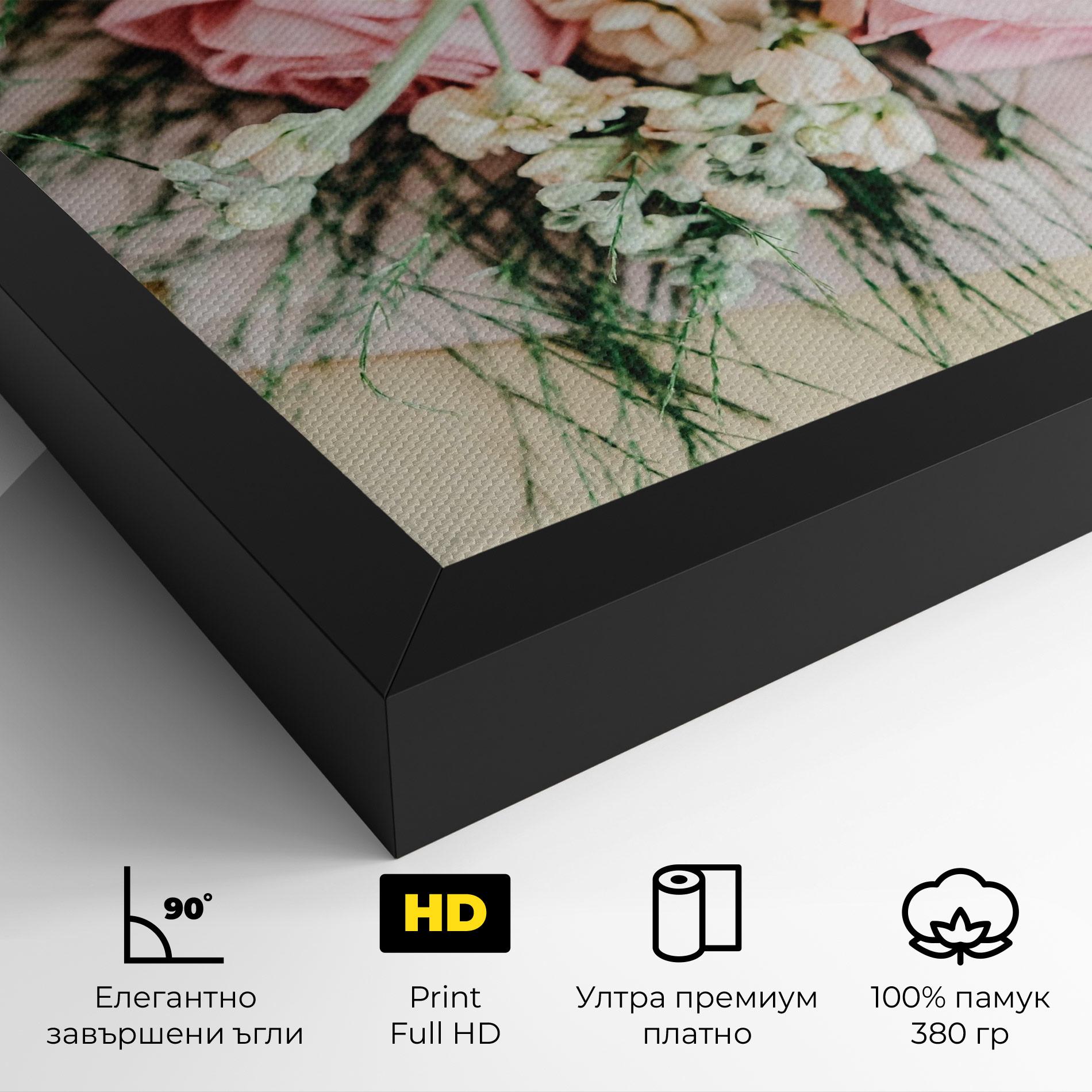 Картина на платно Baby Pink Bouquet mockup 4