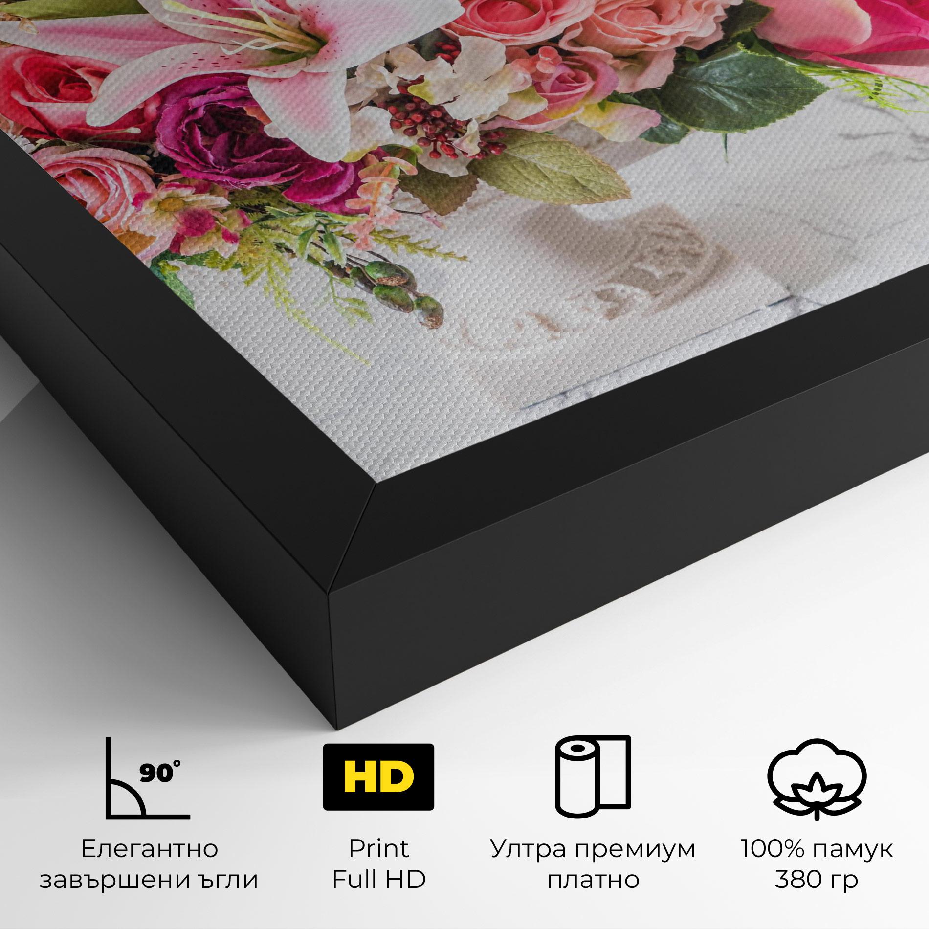 Картина на платно Bouquet Flowers Vase mockup 4