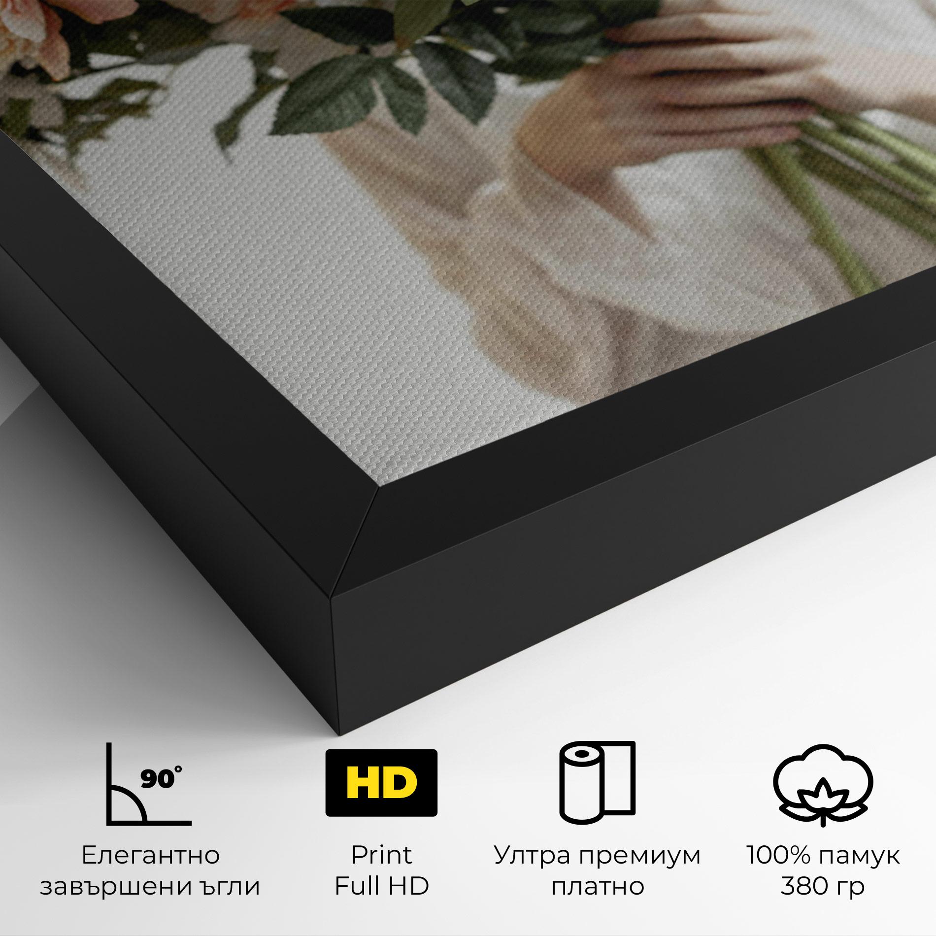 Картина на платно Bouquet Holding mockup 4