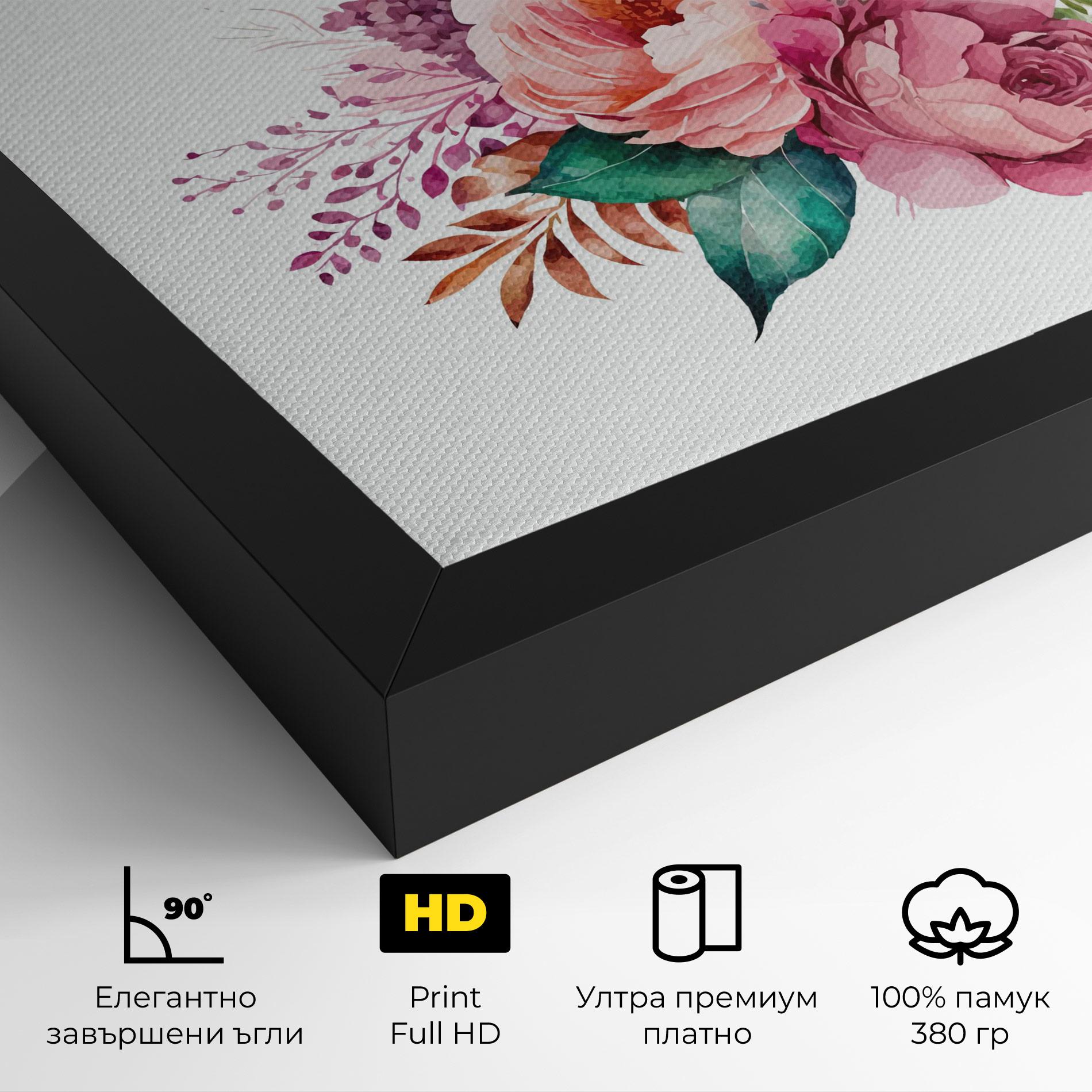 Картина на платно Bouquet Of Pink Roses mockup 4