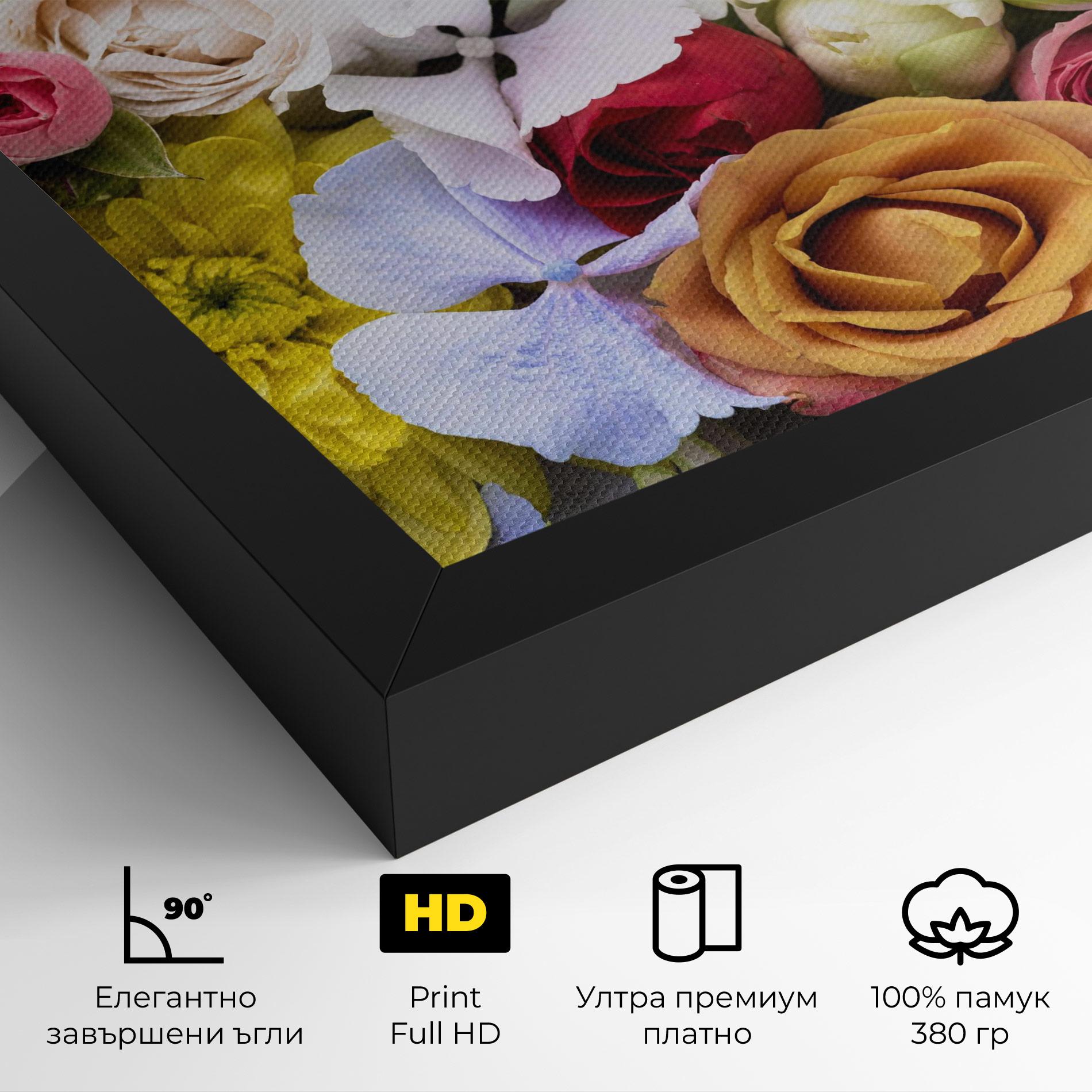 Картина на платно Color Mix Flower Bouquet mockup 4