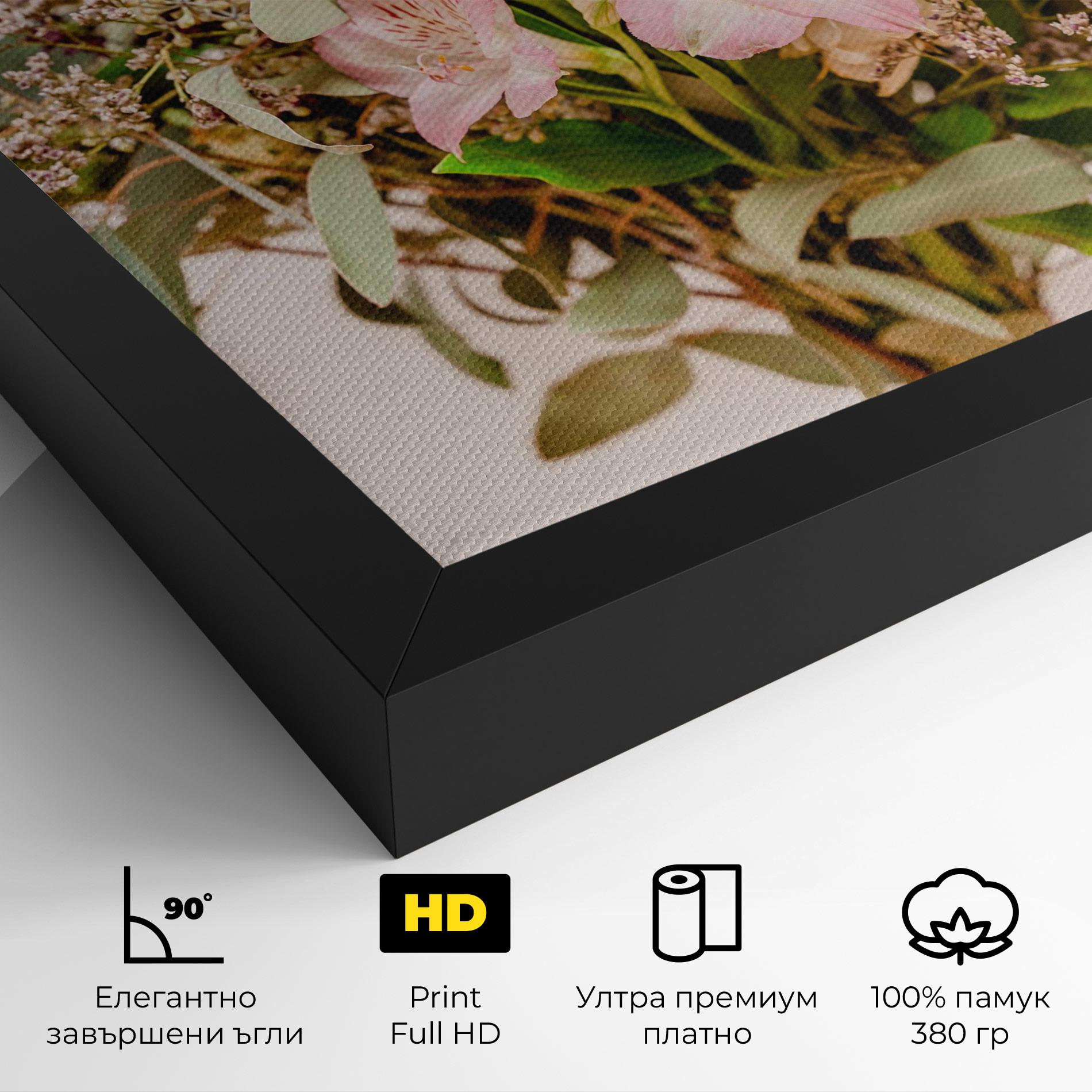 Картина на платно Girly Pink Bouquet mockup 4