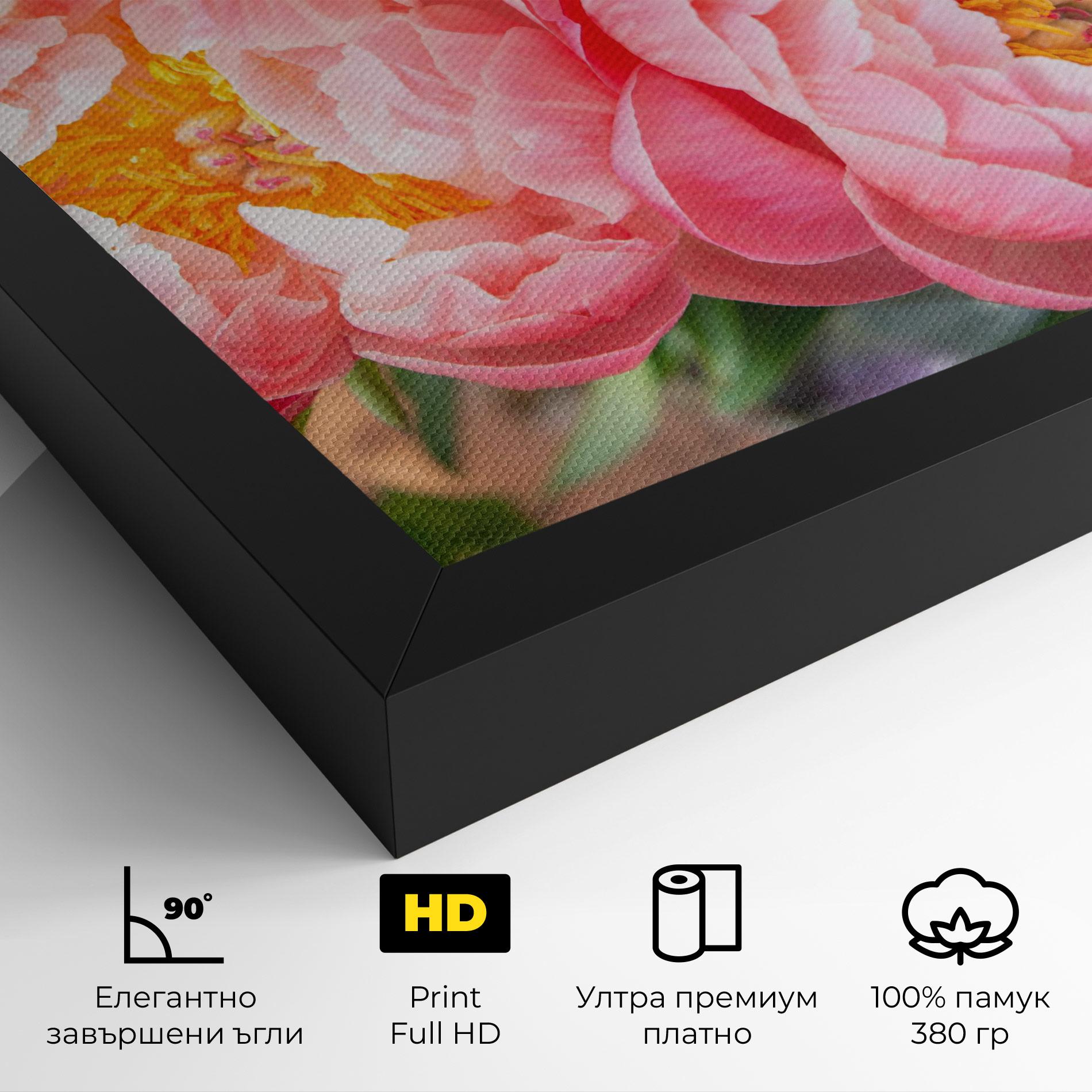Картина на платно Opened Peonies Bouquet mockup 4