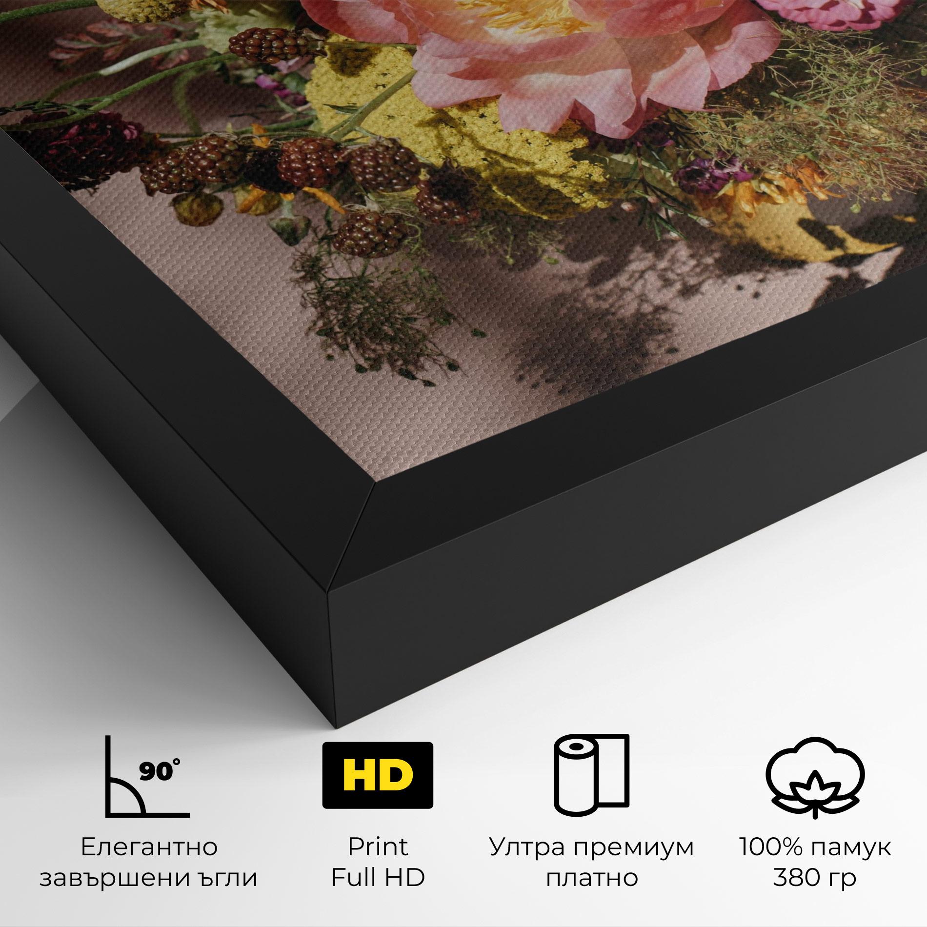 Картина на платно Pastel Orange Bouquet mockup 4