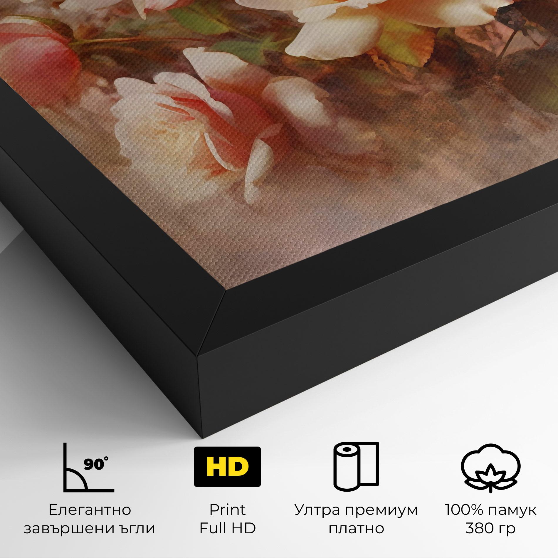 Картина на платно Roses Bouquet Painting mockup 4