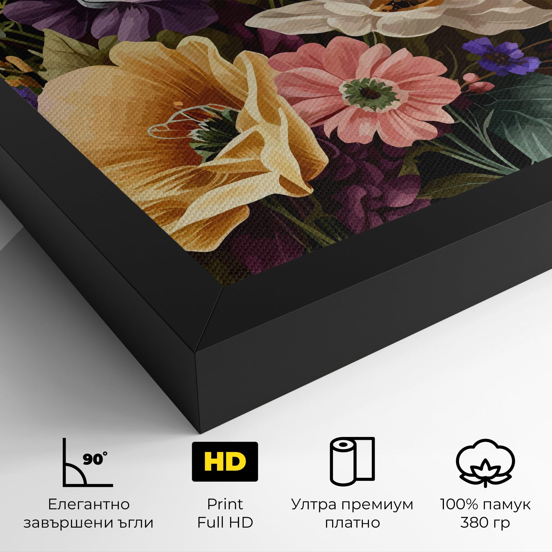 Картина на платно Vintage Bouquet Art mockup 4