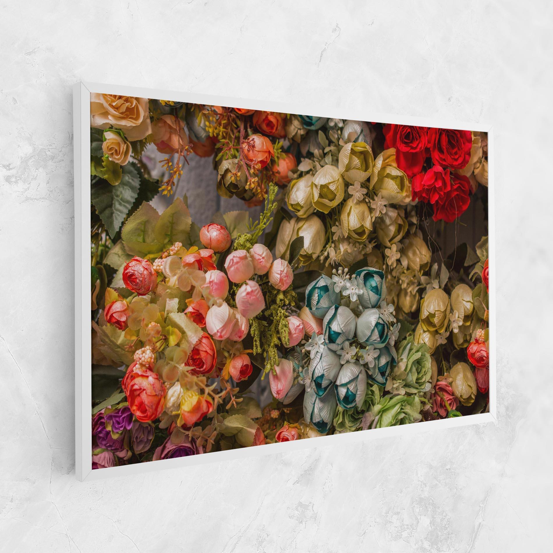 Картина на платно Fake Flowers Wall mockup 1