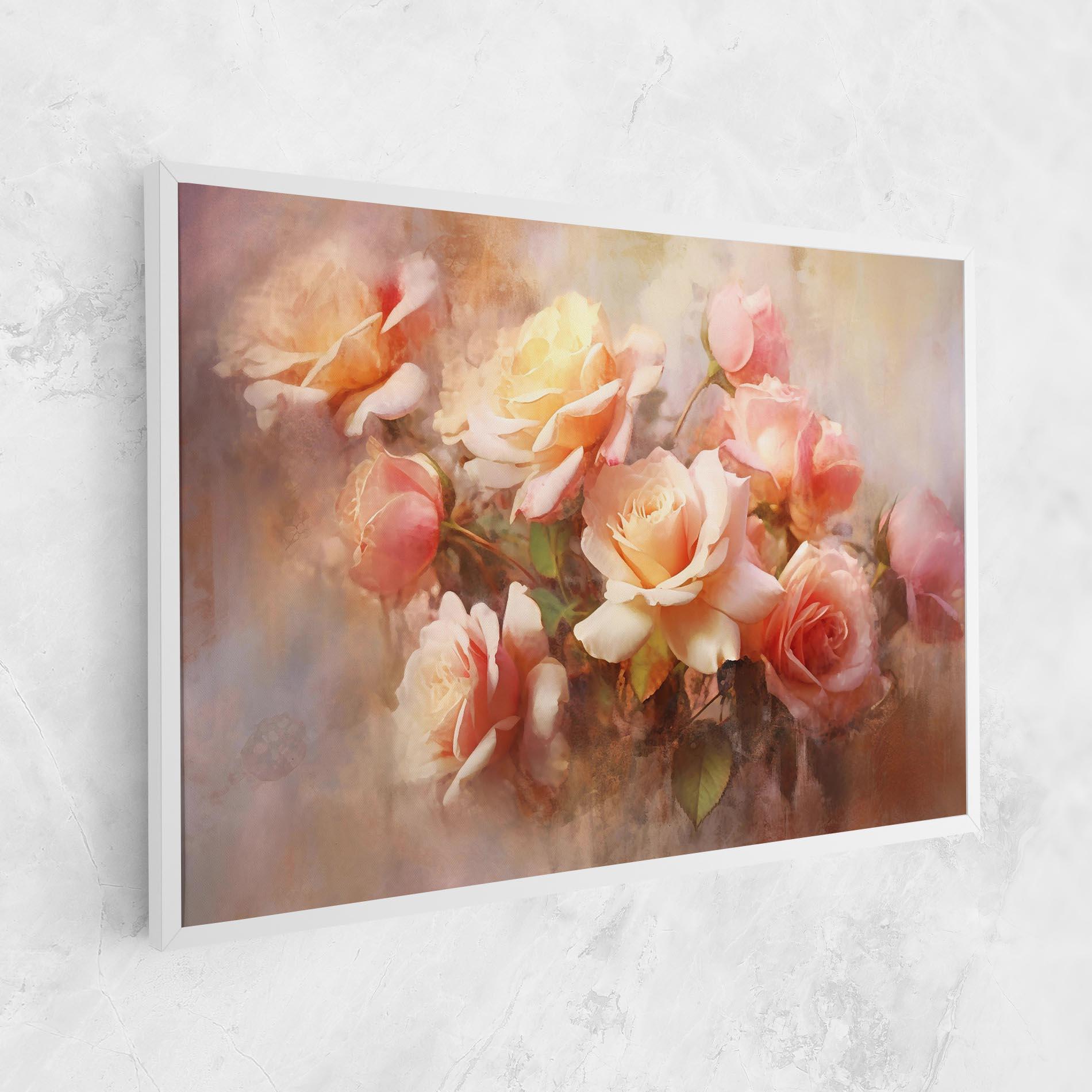 Картина на платно Roses Bouquet Painting mockup 1