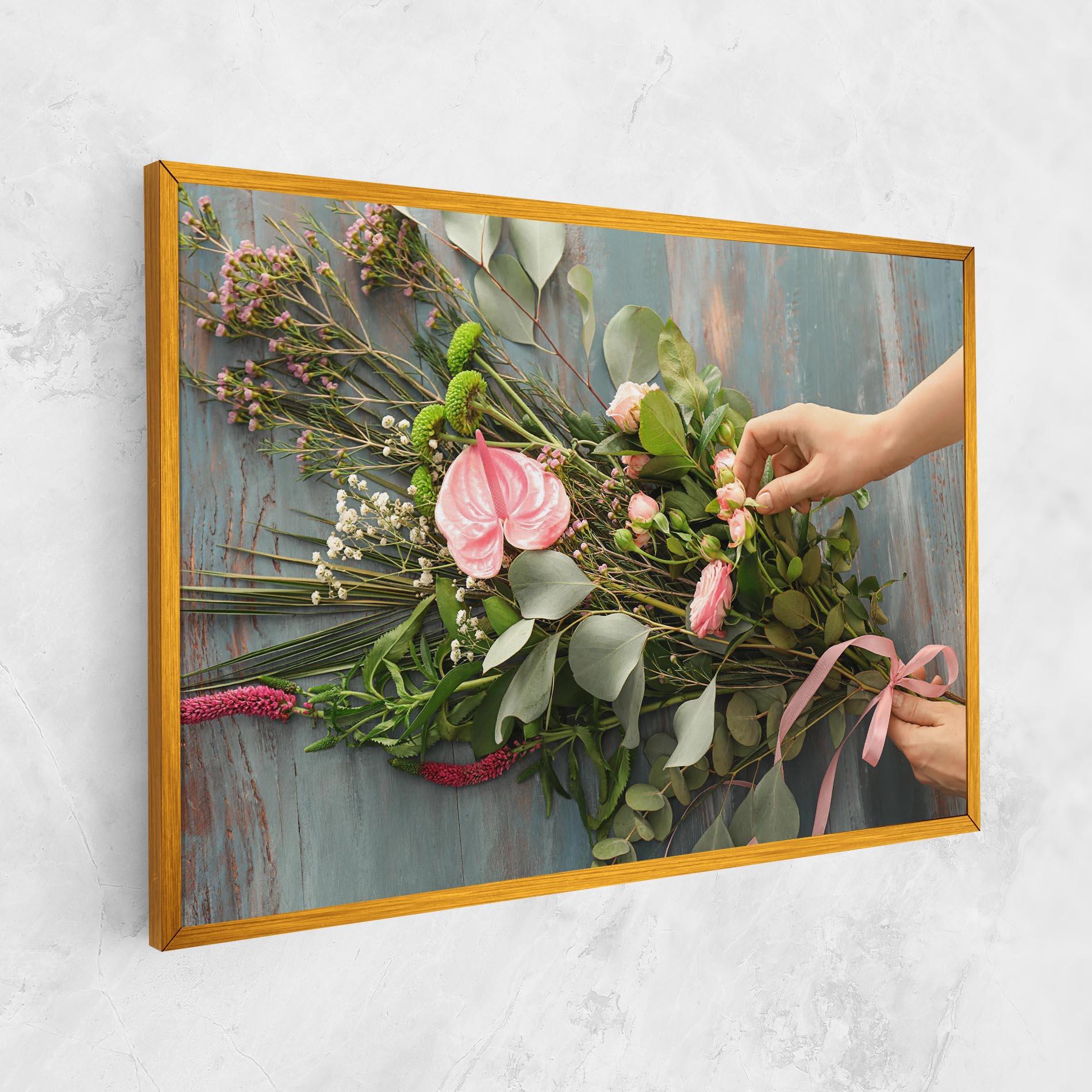 Картина на платно Preparing Bouquet mockup 1