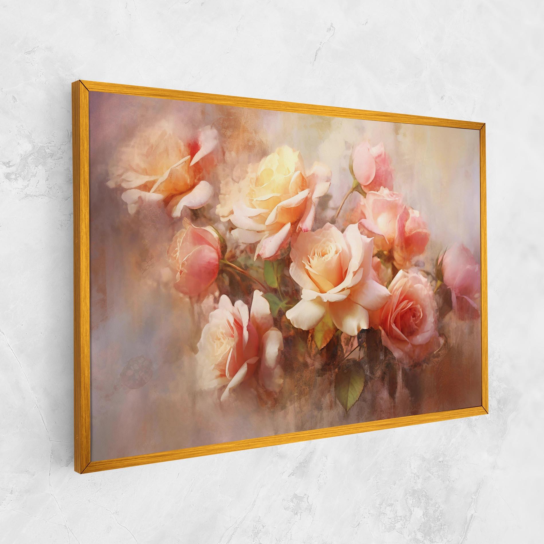 Картина на платно Roses Bouquet Painting mockup 1