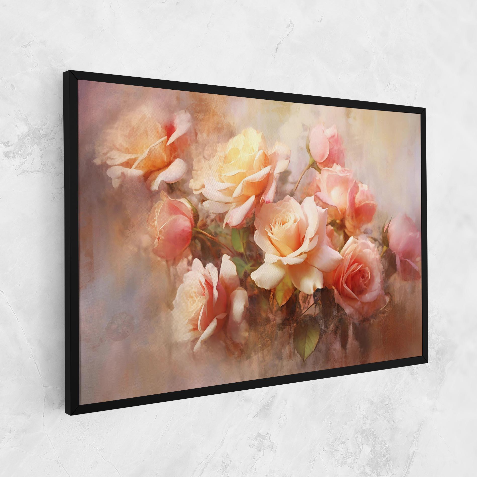 Картина на платно Roses Bouquet Painting mockup 1