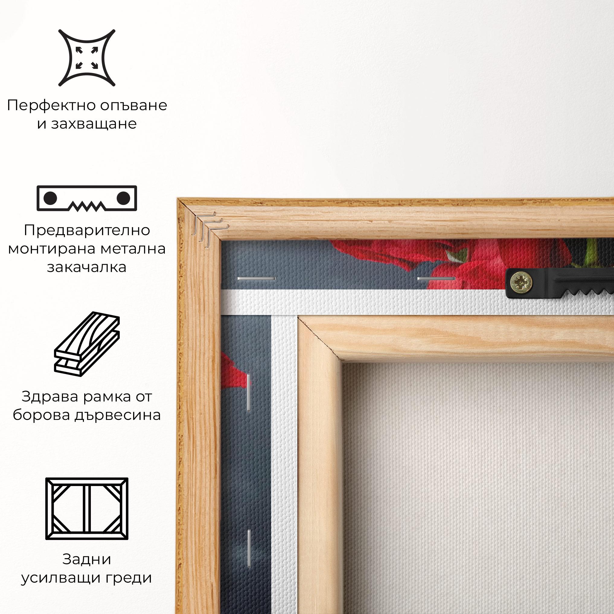 Картина на платно Beautiful Red Roses Bouquet mockup 5