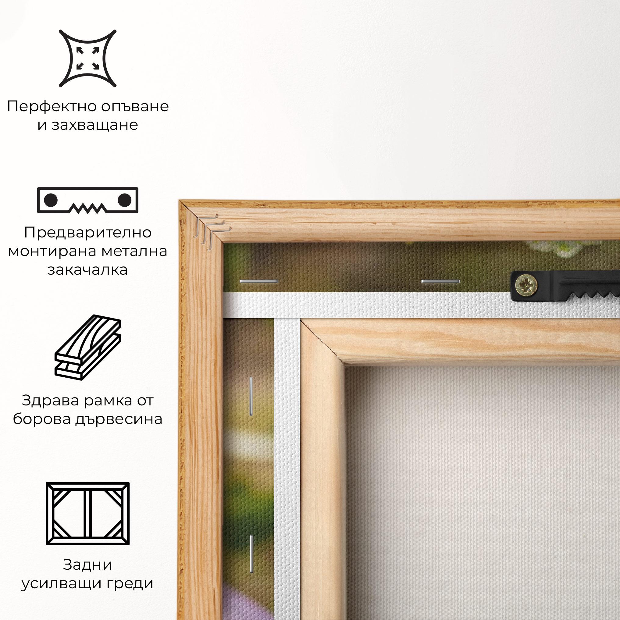 Картина на платно Green Pink Bouquet mockup 5