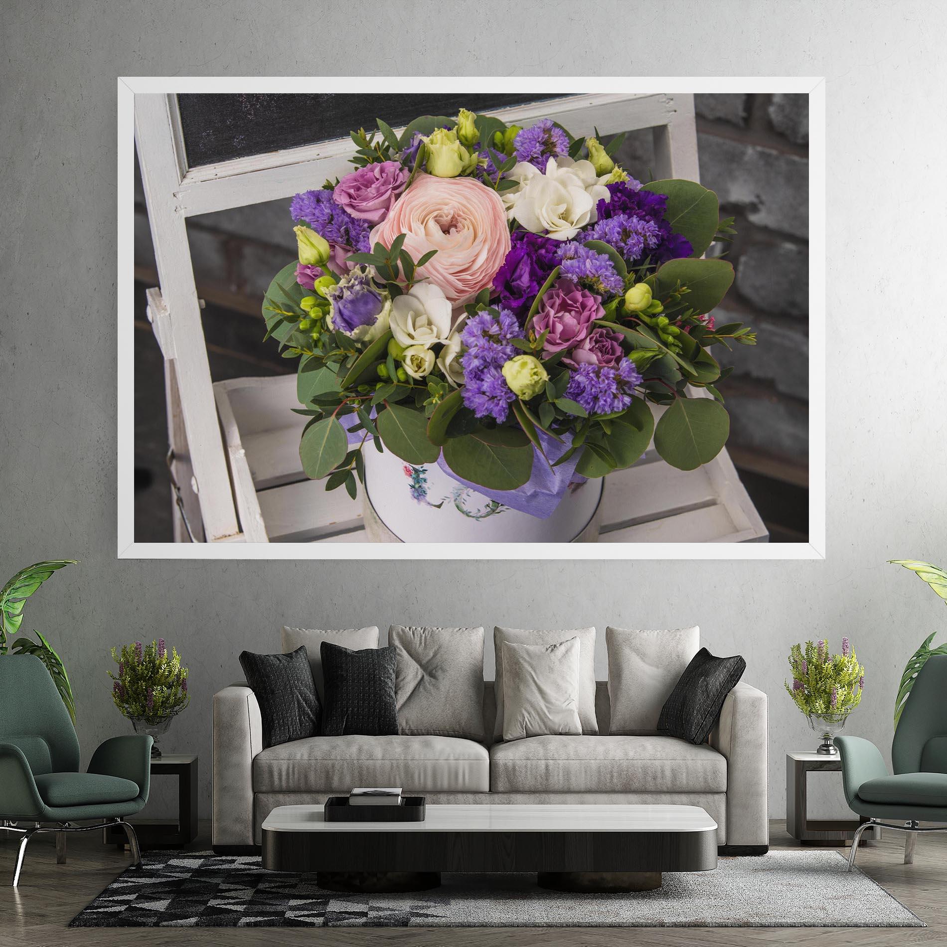 Картина на платно Big Pink Rose Bouquet mockup 7