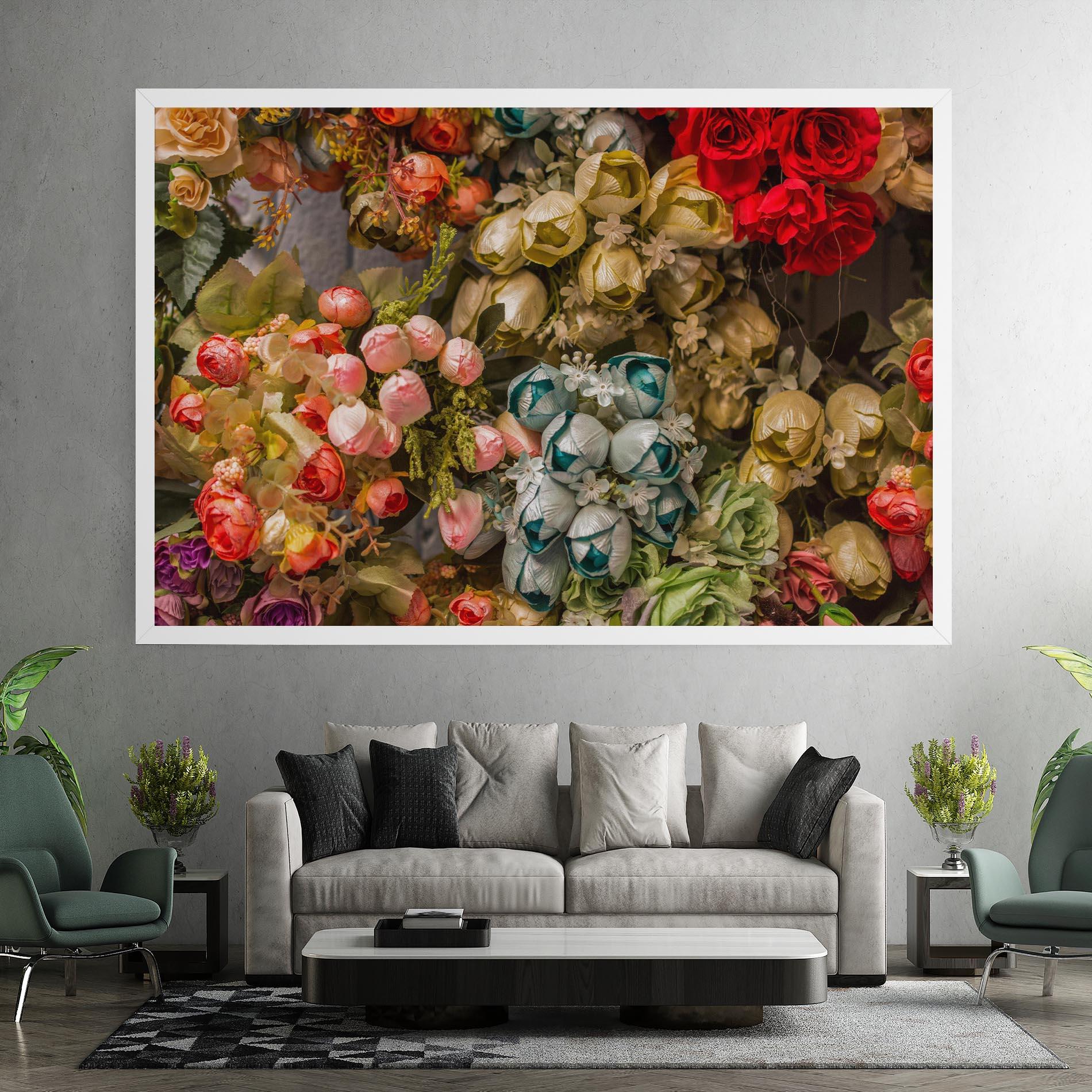 Картина на платно Fake Flowers Wall mockup 7