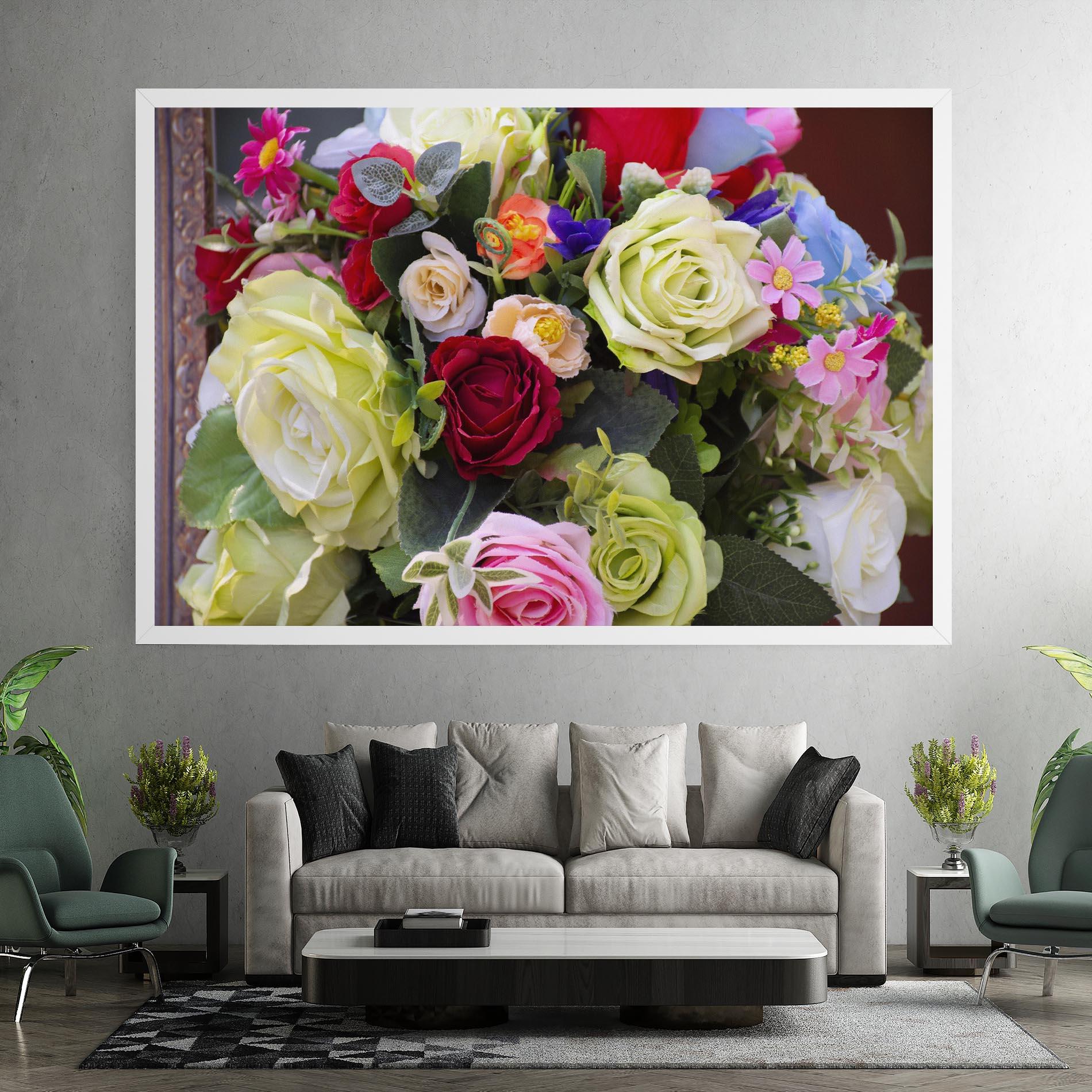 Картина на платно Mixed Roses Bouquet mockup 7