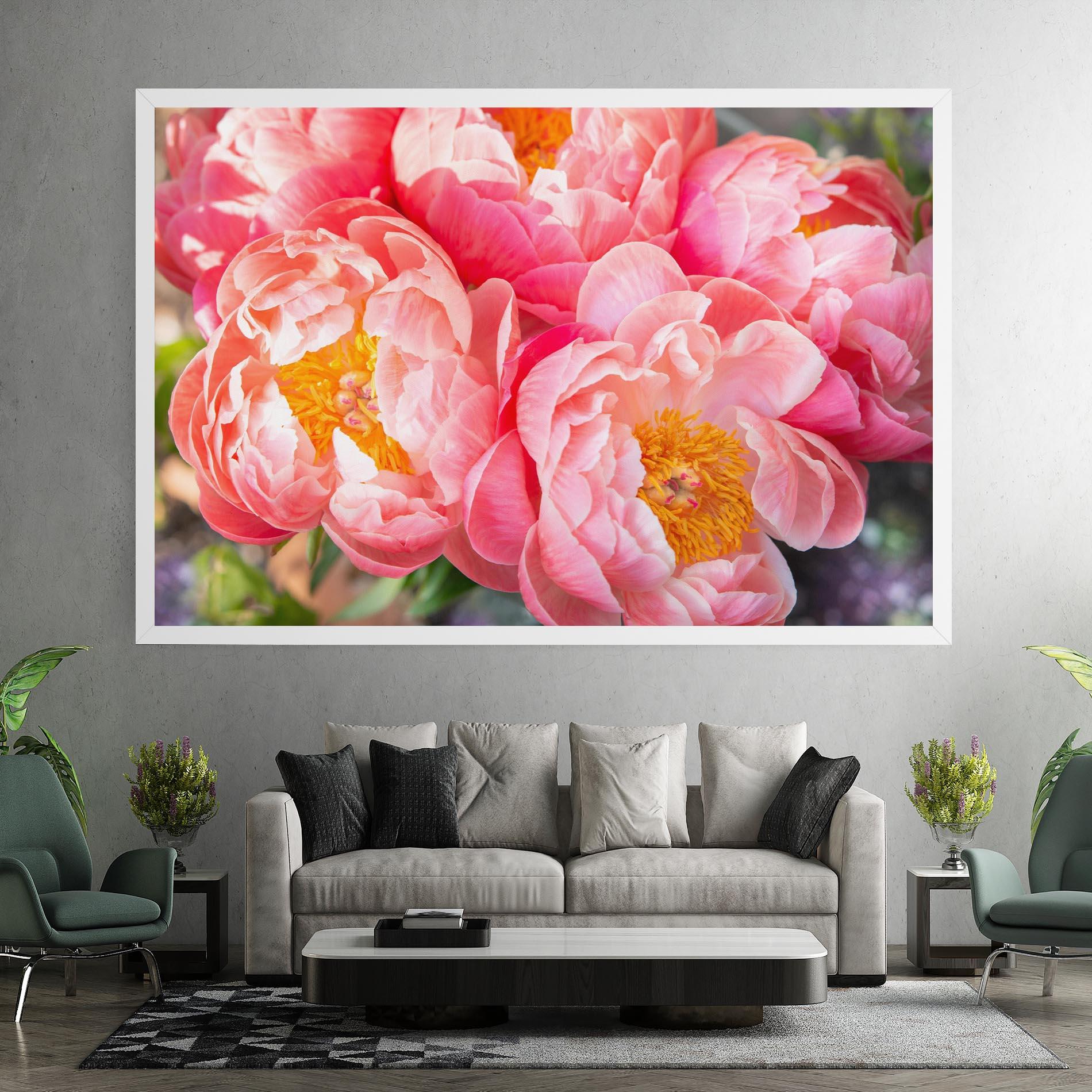 Картина на платно Opened Peonies Bouquet mockup 7
