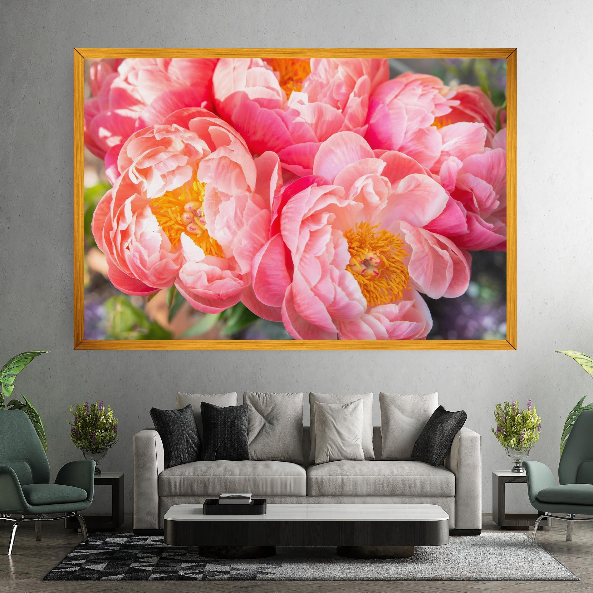 Картина на платно Opened Peonies Bouquet mockup 7