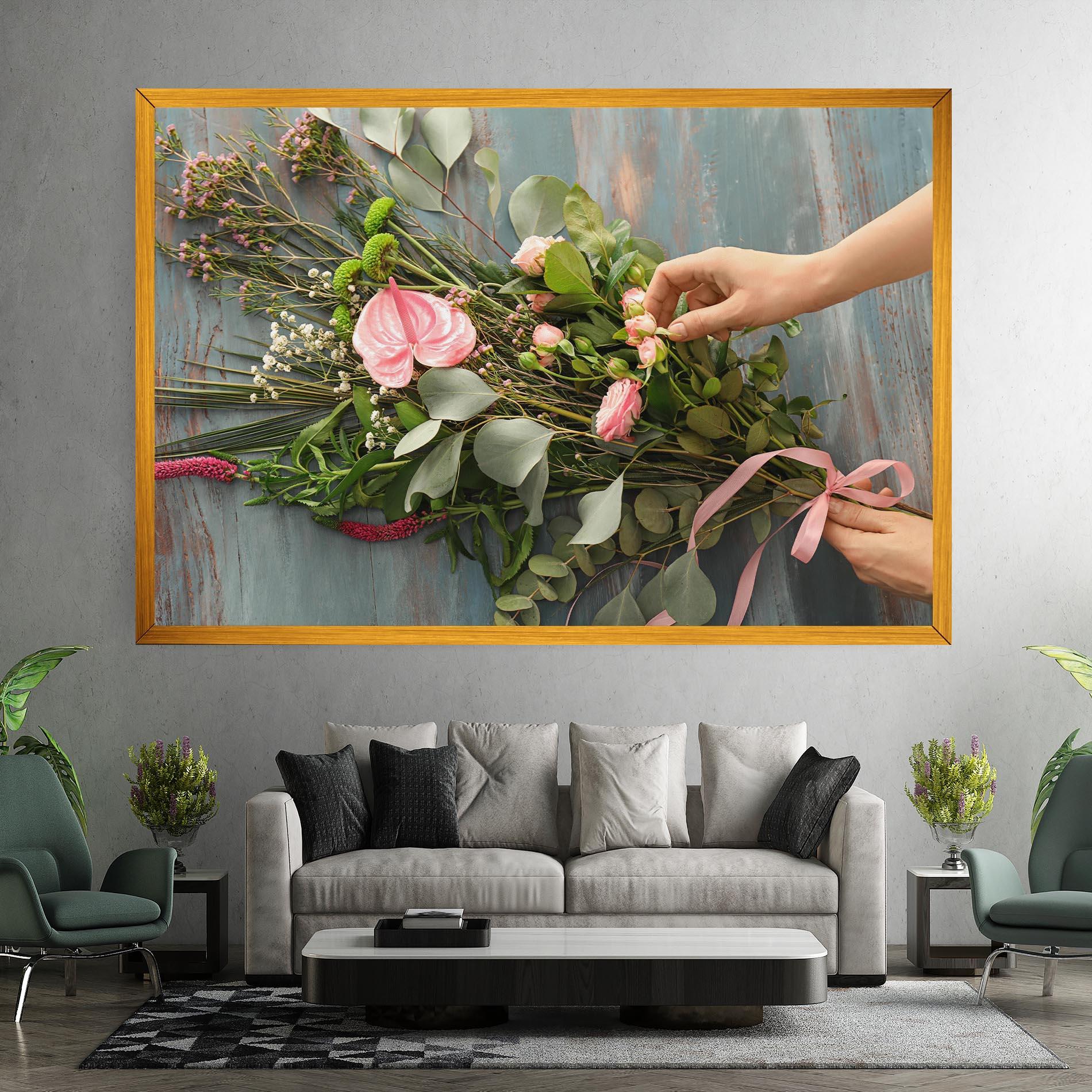 Картина на платно Preparing Bouquet mockup 7