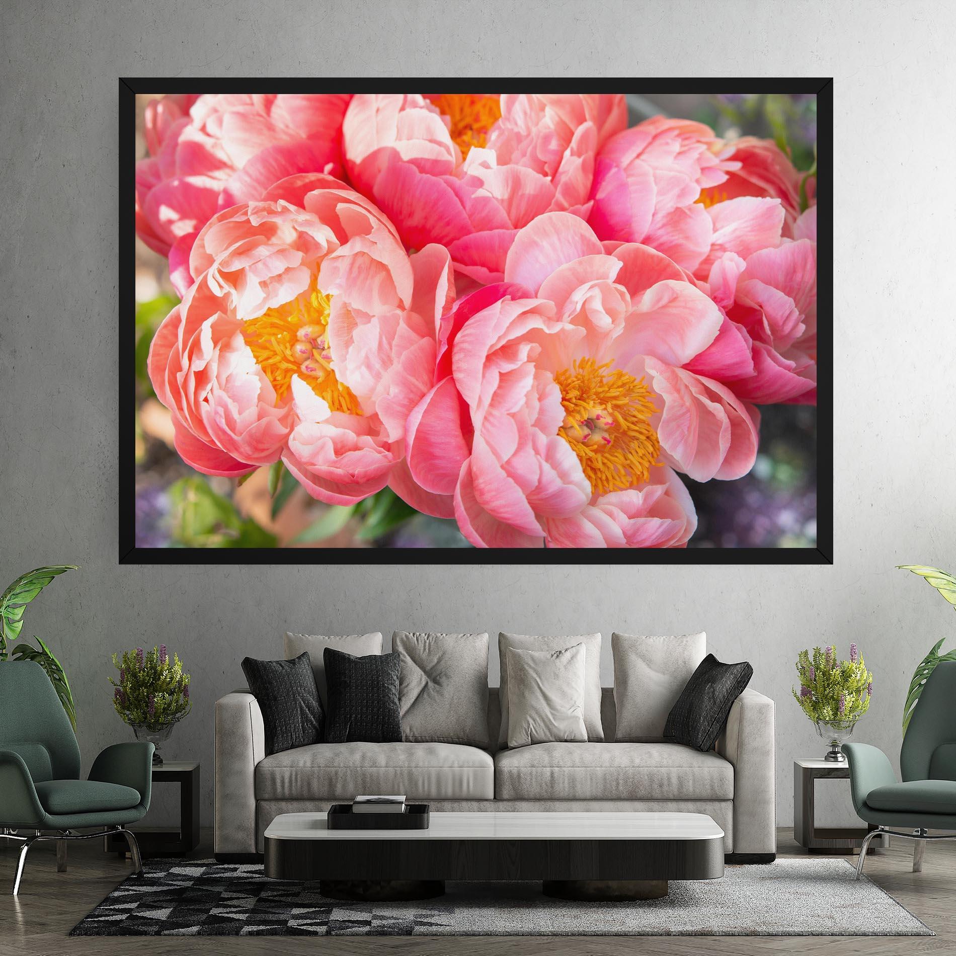 Картина на платно Opened Peonies Bouquet mockup 7