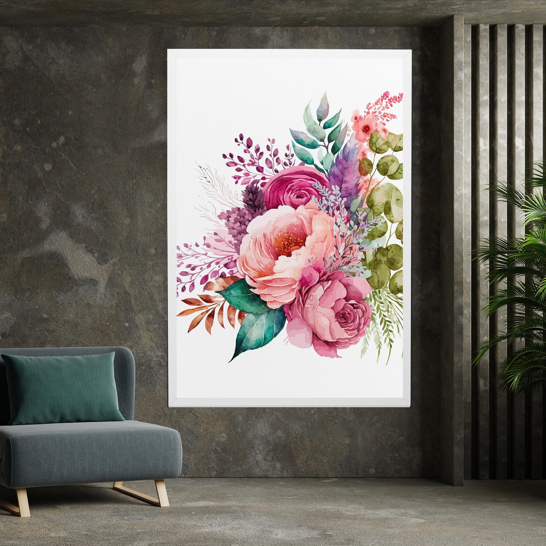 Картина на платно Bouquet Of Pink Roses mockup 7