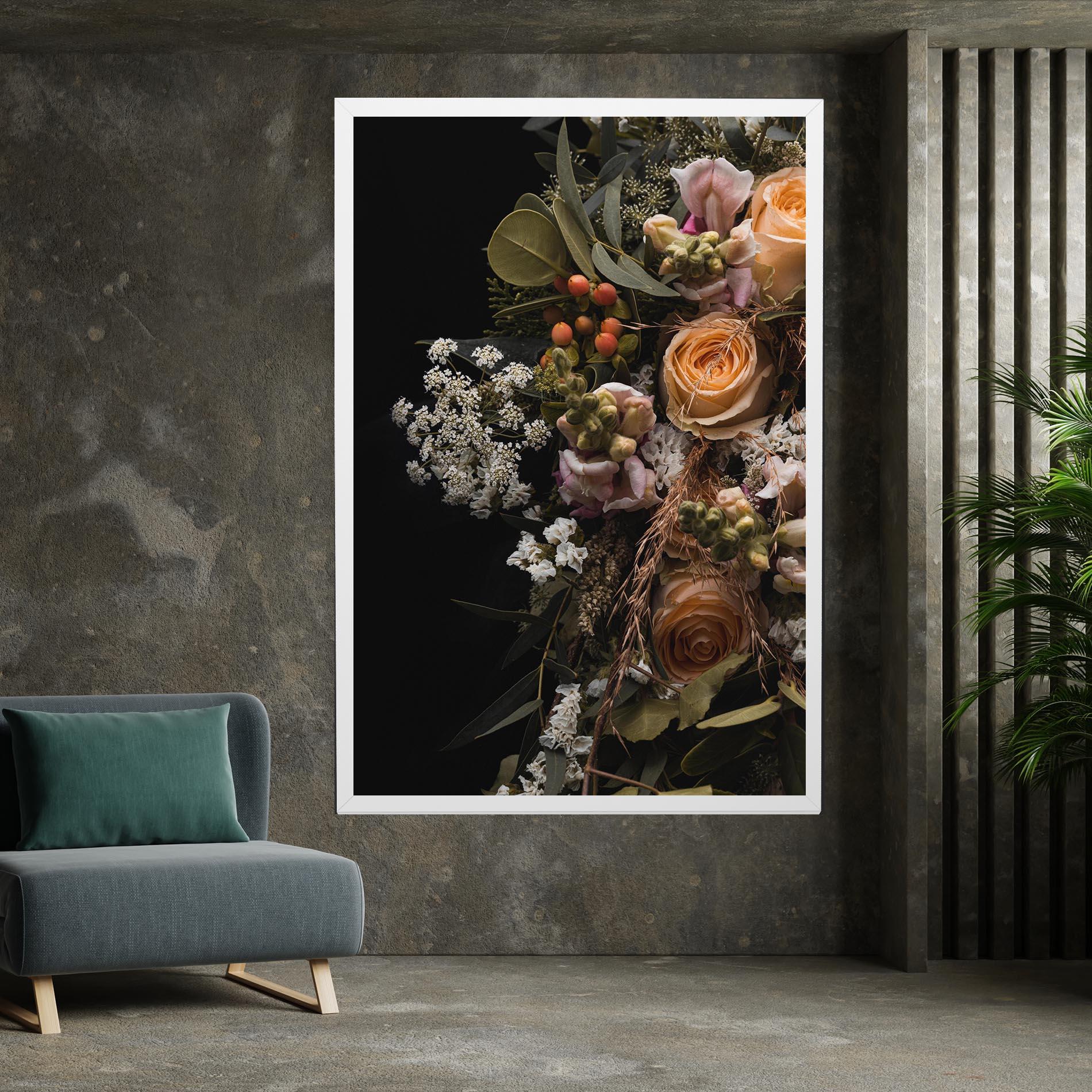 Картина на платно Dark Flower Bouquet mockup 7