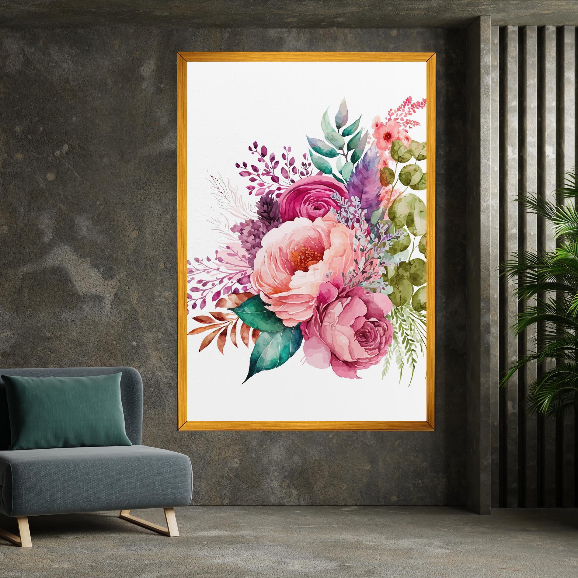 Картина на платно Bouquet Of Pink Roses mockup 7