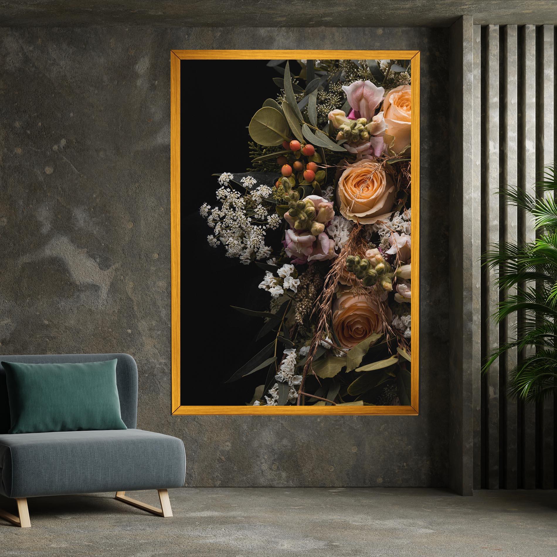Картина на платно Dark Flower Bouquet mockup 7