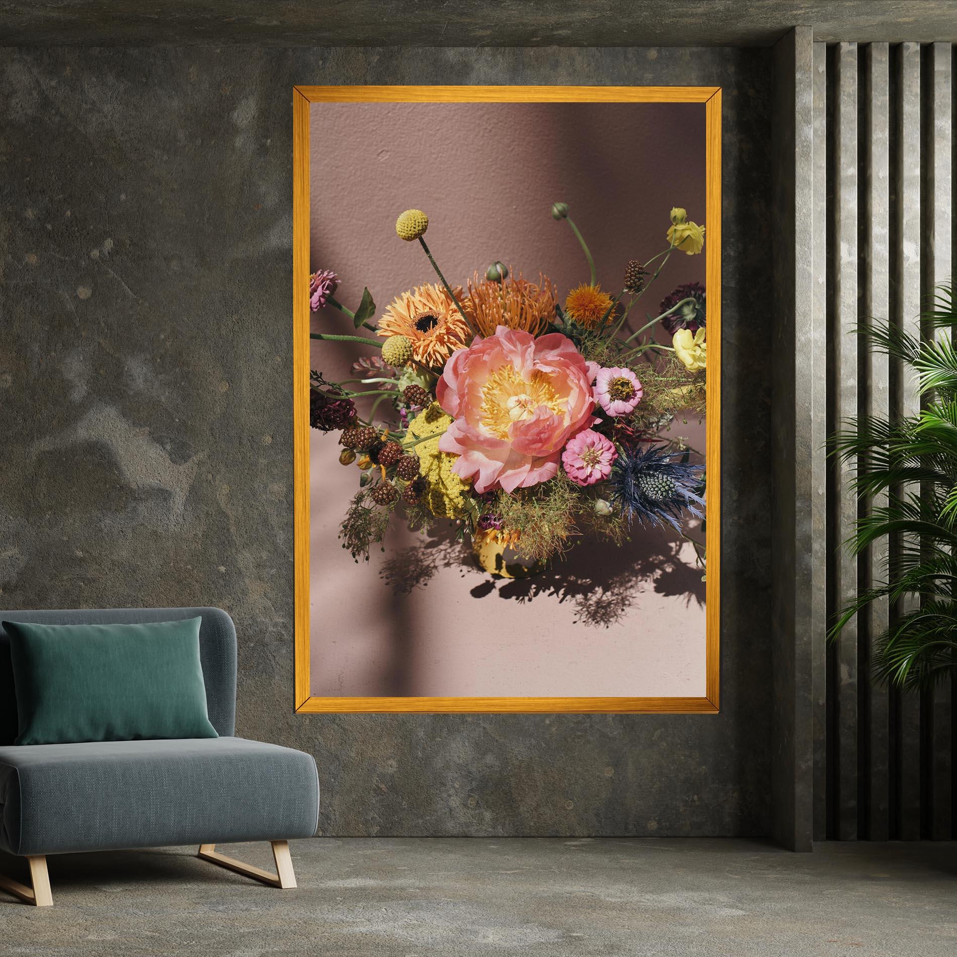Картина на платно Pastel Orange Bouquet mockup 7
