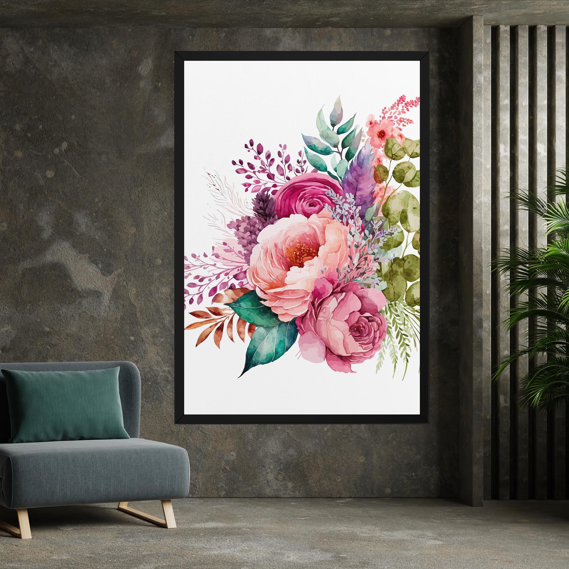 Картина на платно Bouquet Of Pink Roses mockup 7