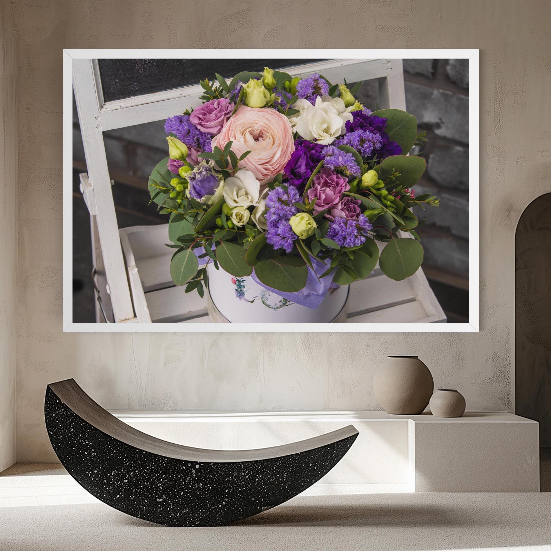 Картина на платно Big Pink Rose Bouquet mockup 8