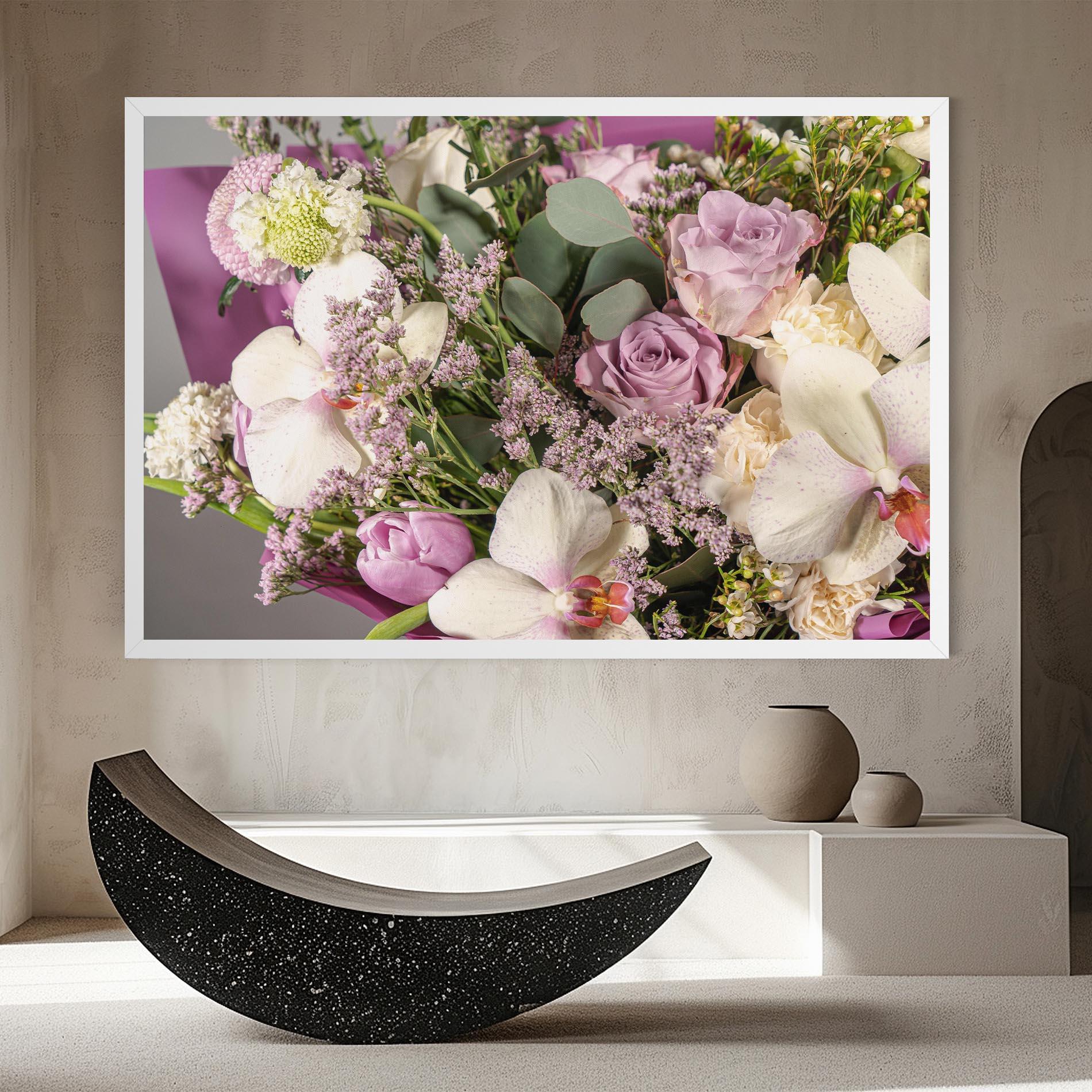 Картина на платно Cute Purple Bouquet mockup 8