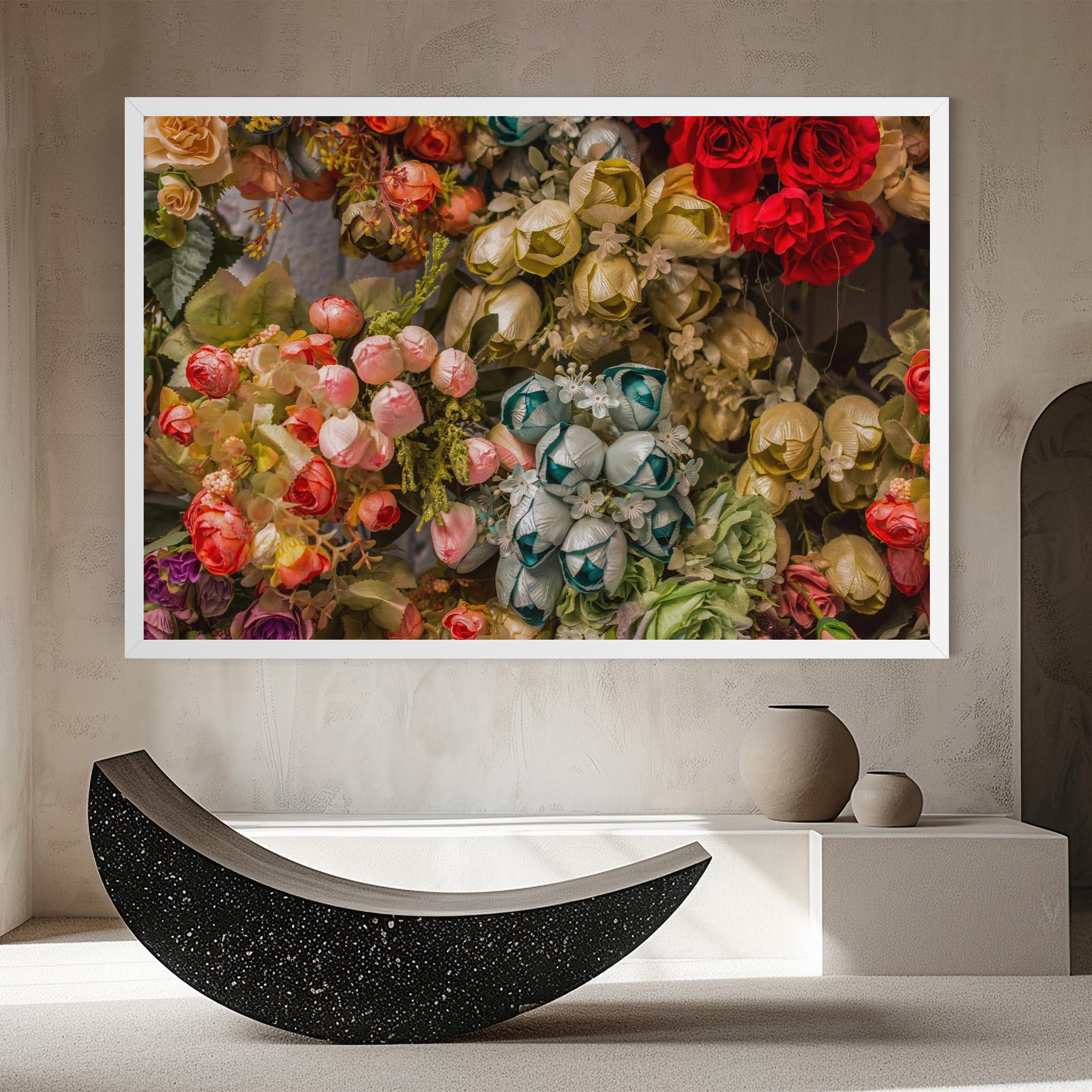 Картина на платно Fake Flowers Wall mockup 8