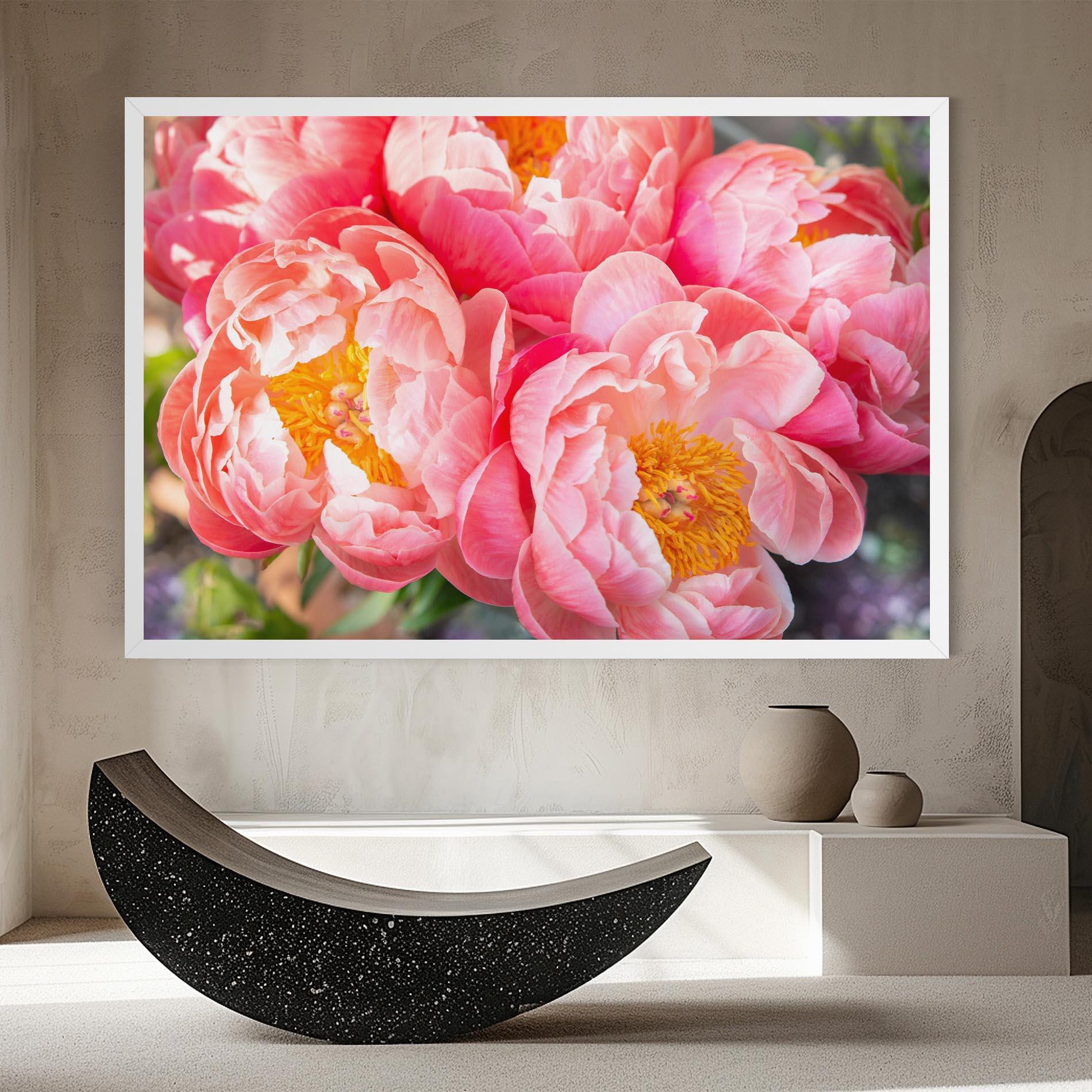 Картина на платно Opened Peonies Bouquet mockup 8