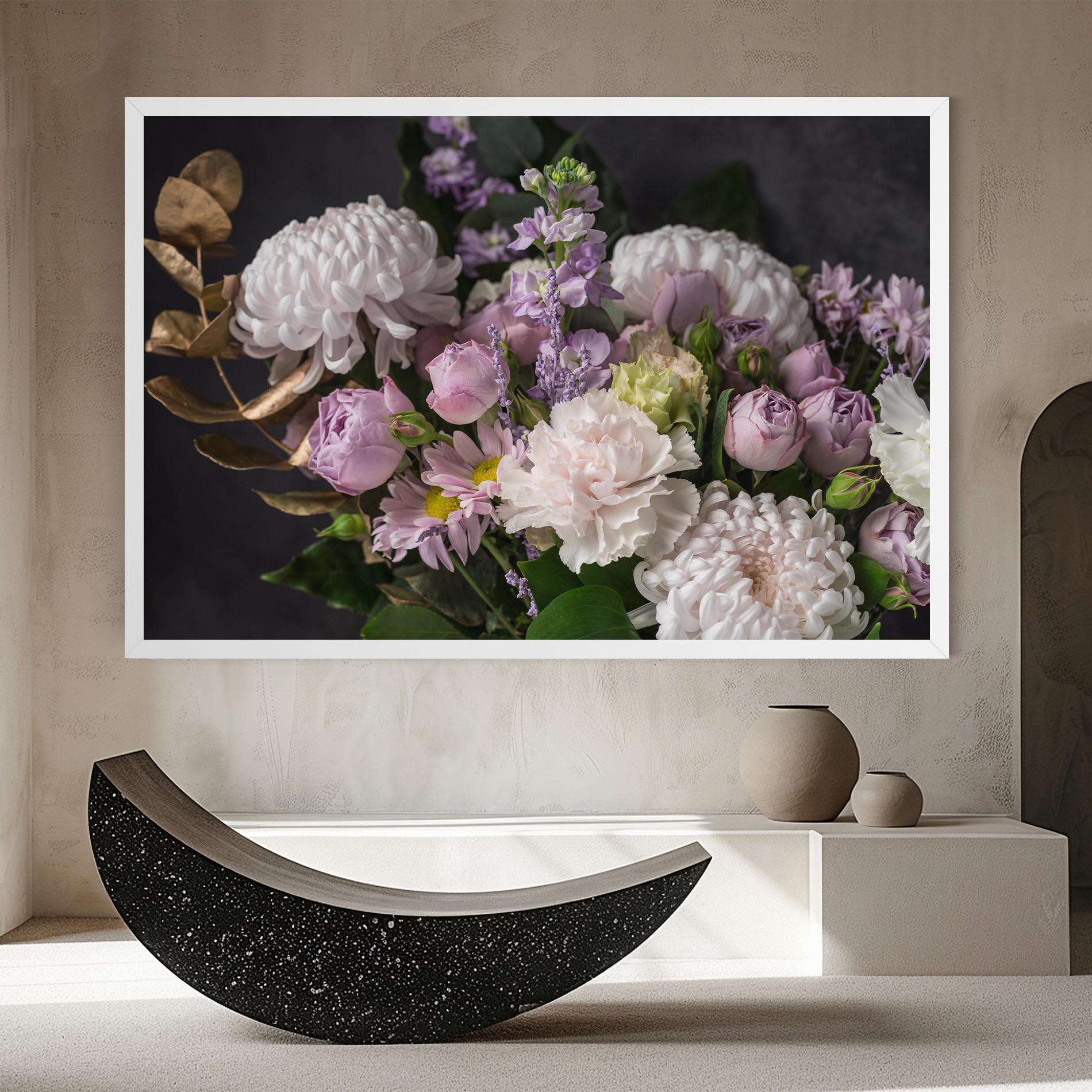 Картина на платно Pastel Purple Bouquet mockup 8