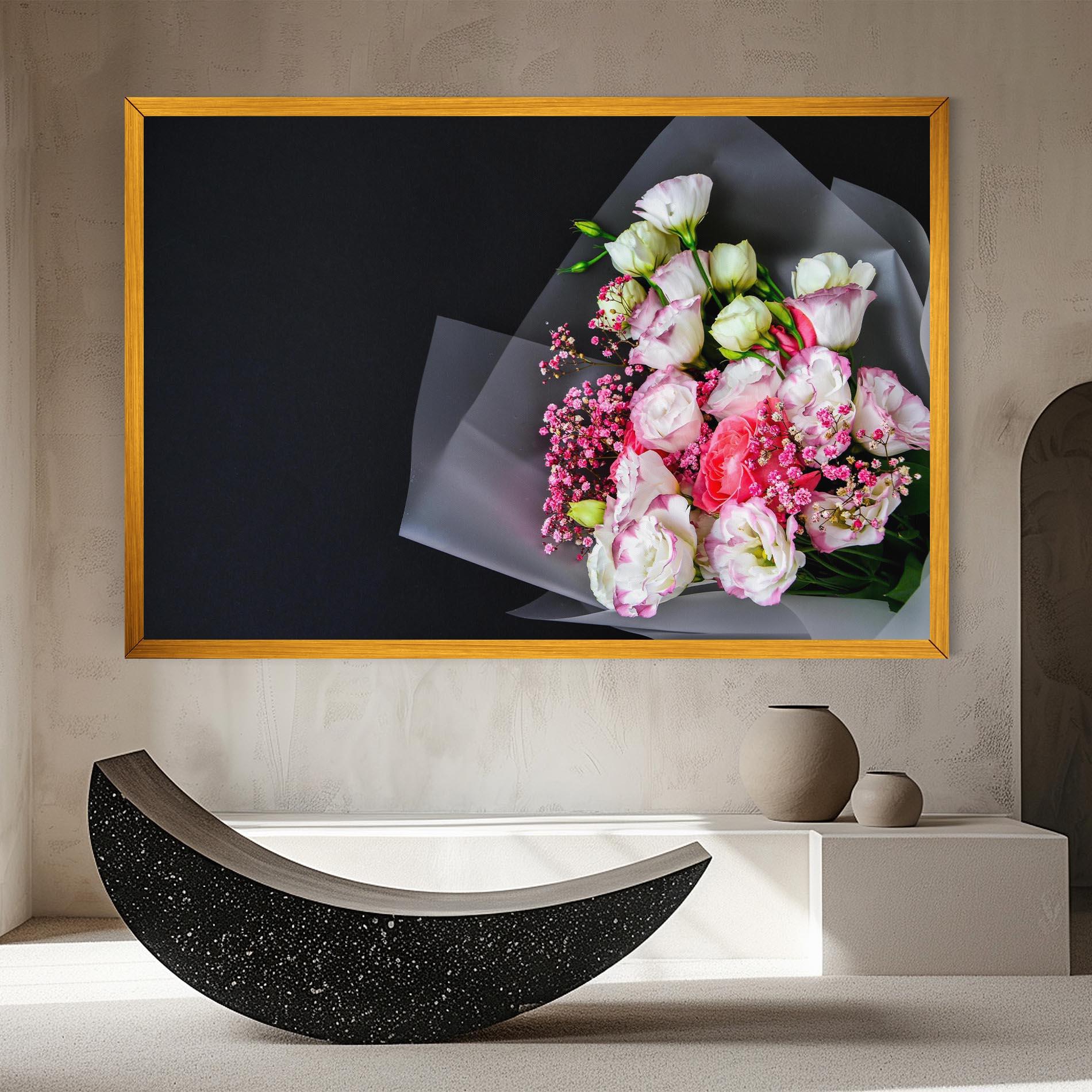 Картина на платно Cute Roses Bouquet mockup 8